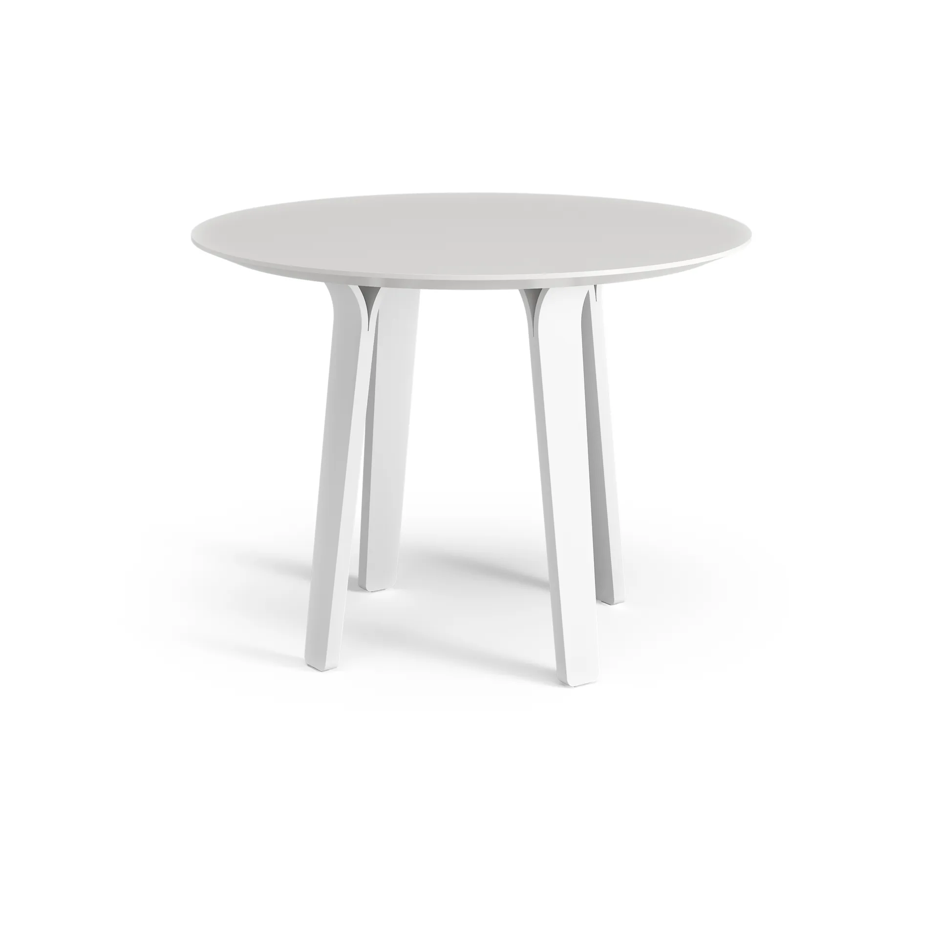Table à manger Divido, blanc, ø95cm, pieds en frêne vernis blanc Swedese
