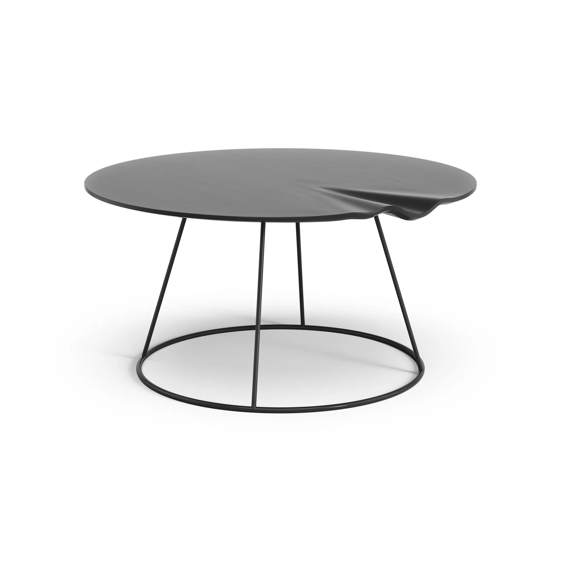 Table avec relief Breeze Ø80 cm, Noir Swedese