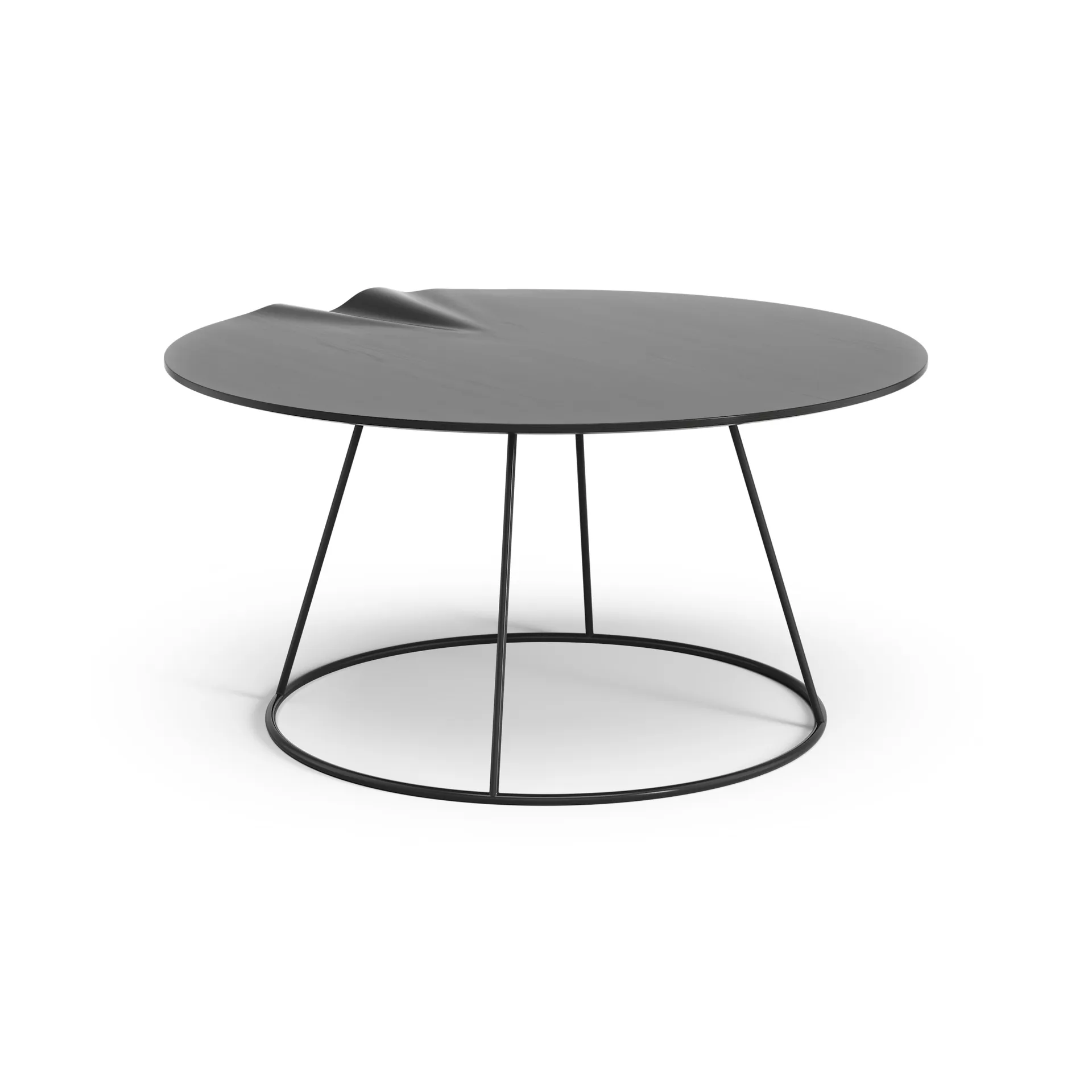 Table avec relief Breeze Ø80 cm, Noir Swedese