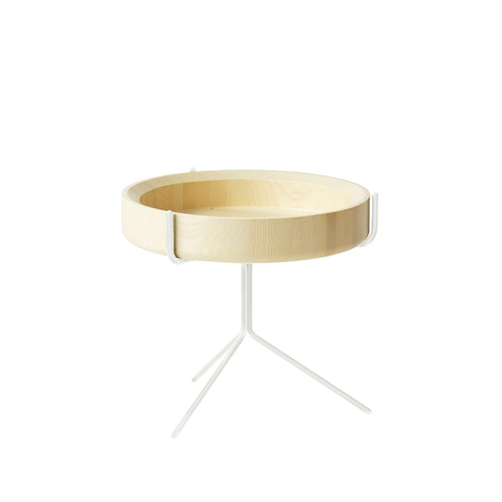 Table Drum - laqué naturel-h.36cm-structure blanche - Swedese