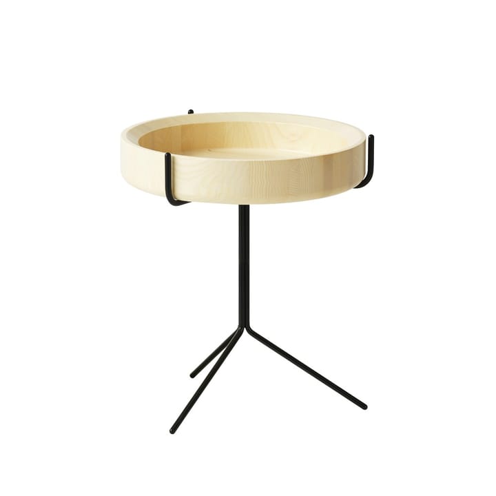 Table Drum - laqué naturel-h.46cm-structure noire - Swedese