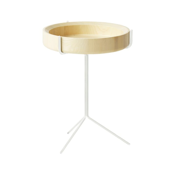 Table Drum - laqué naturel-h.56cm-structure blanche - Swedese