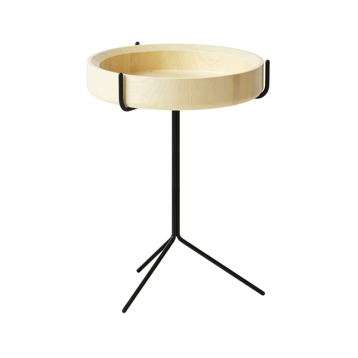Table Drum - laqué naturel-h.56cm-structure noire - Swedese