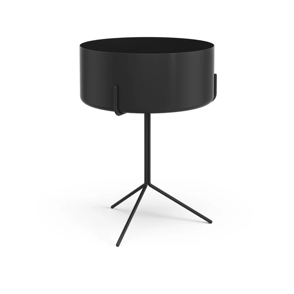 Table Drum, noir, pot Swedese