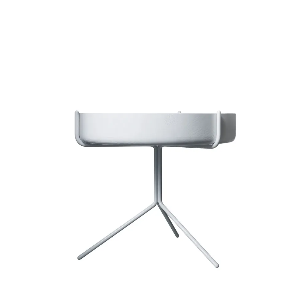 Table Drum, Vernis blanc-h.36cm-structure blanche Swedese