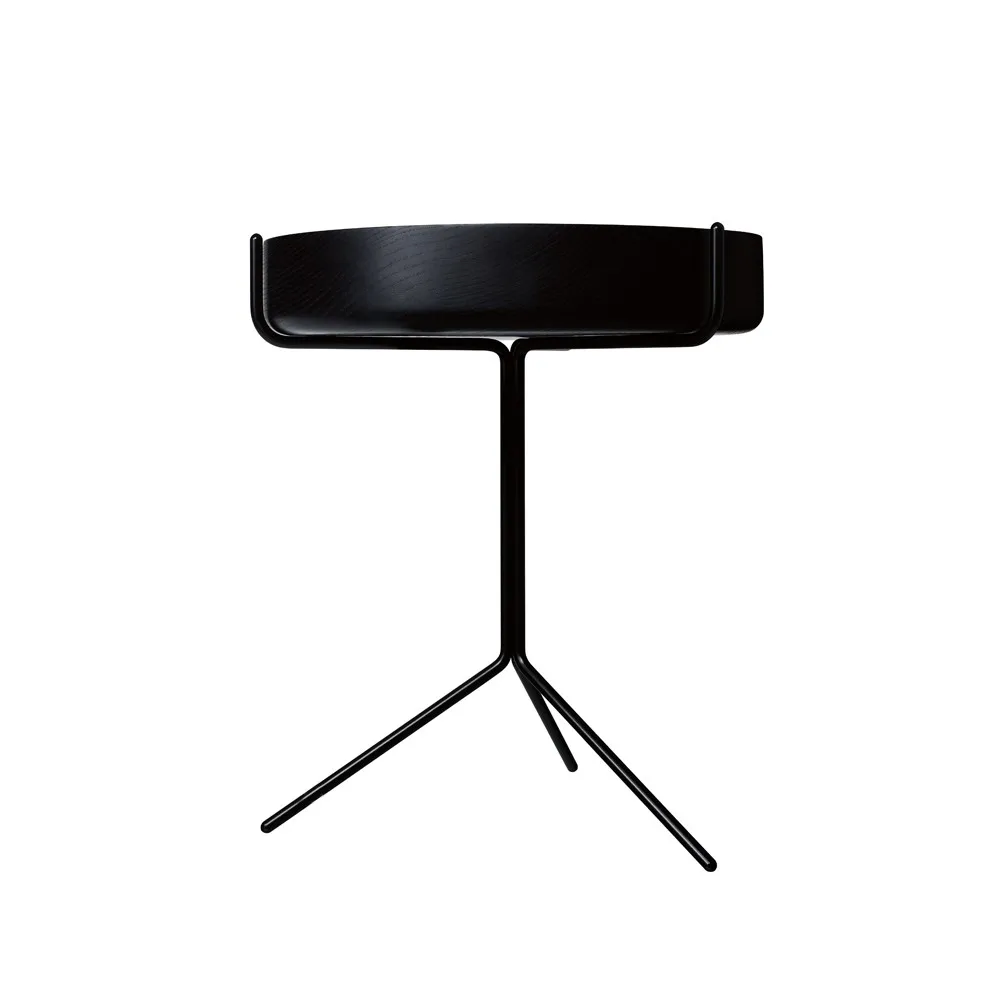 Table Drum, Vernis noir-h.46cm-structure noire Swedese