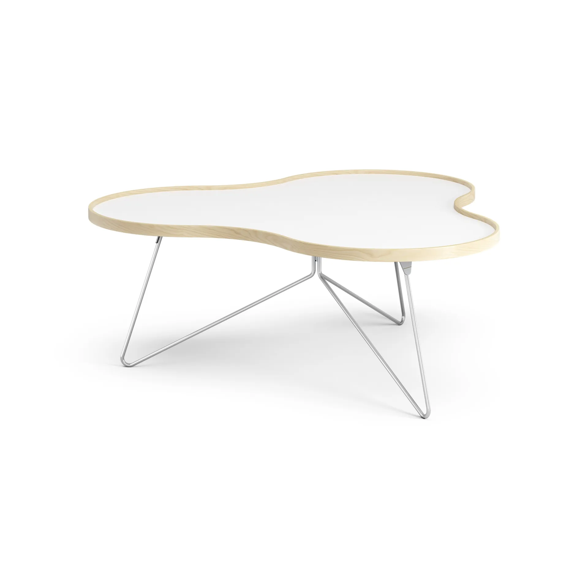 Table Flower 107x114 cm, H45 cm bouleau laqué Swedese