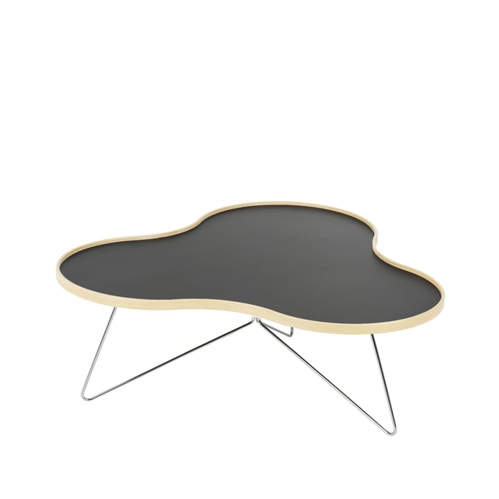 Table Flower 107x114 cm - noir, 39 cm, bord en bouleau, structure chromée - Swedese