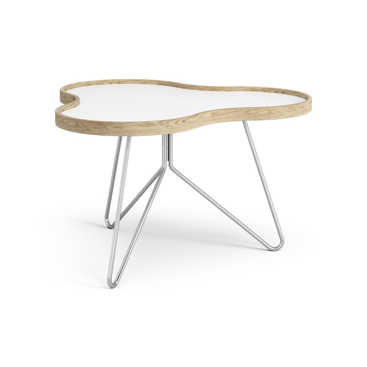 Swedese Table Flower 62x66 cm H39 cm chêne laqué | Design Scandinave | Table de salon | Blanc