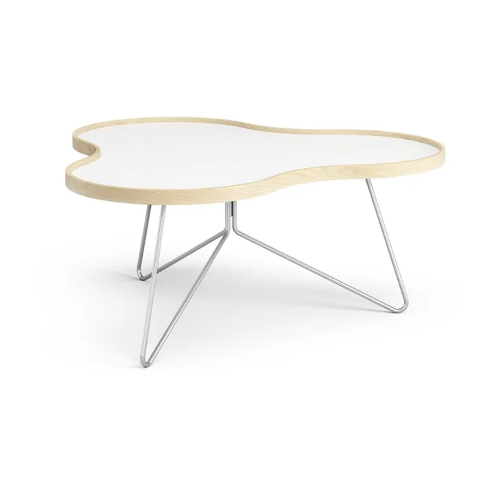 Table Flower 84x90 cm - H39 cm-blanc-bouleau-chrome - Swedese