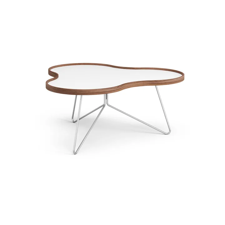 Table Flower 84x90 cm - H39cm-blanc-noyer-chrome - Swedese
