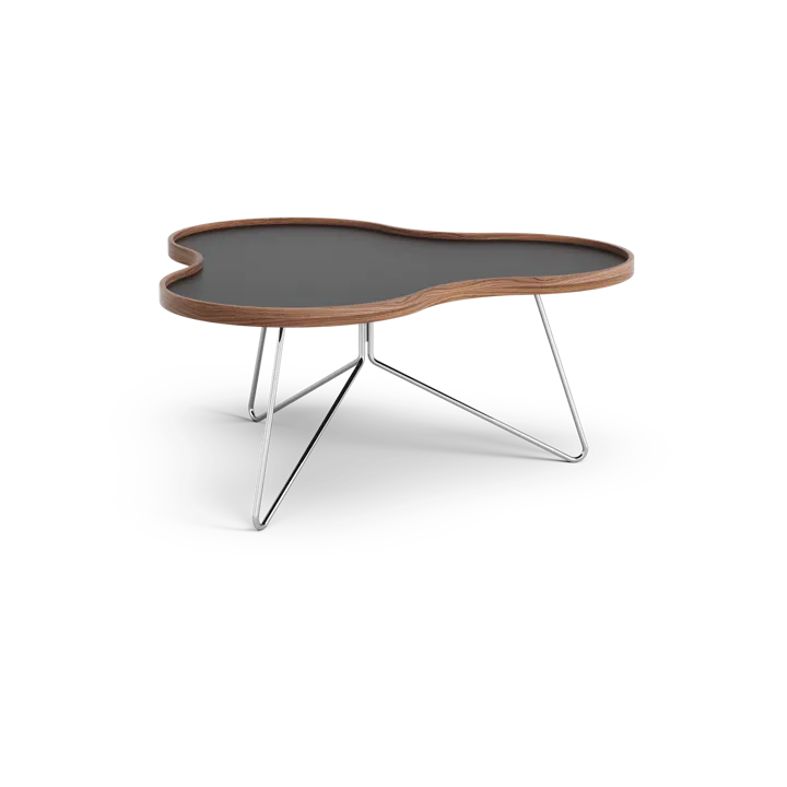 Table Flower 84x90 cm - H39cm-noir-noyer-chrome - Swedese