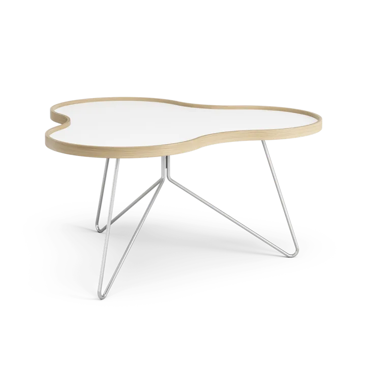 Table Flower 84x90 cm - H45 cm-blanc-chêne-chrome - Swedese