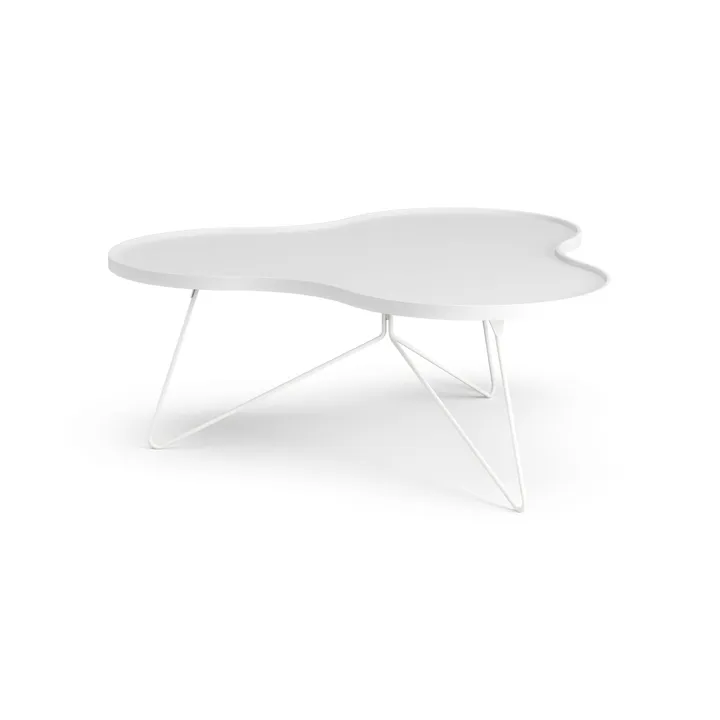 Table Flower mono 107x114 cm - Frêne lasuré blanc H45 cm - Swedese