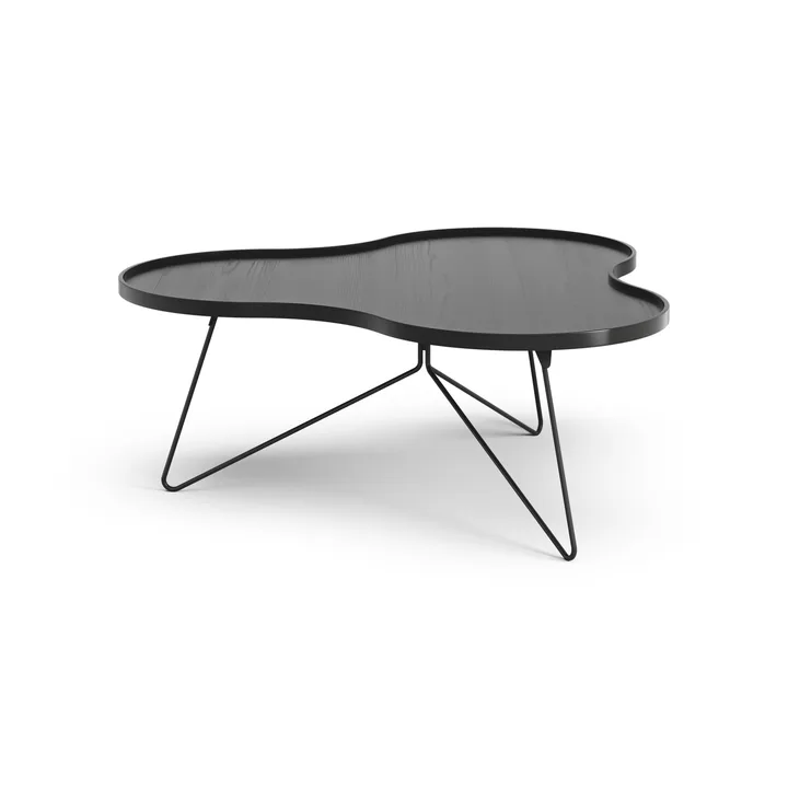 Table Flower mono 107x114 cm - Frêne lasuré noir H45 cm - Swedese