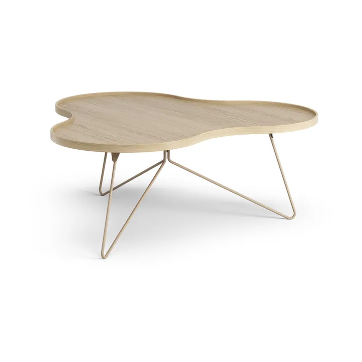 Table Flower mono 107x114 cm - H: 45 cm, Chêne laqué-nutmeg (beige) RAL1019 - Swedese
