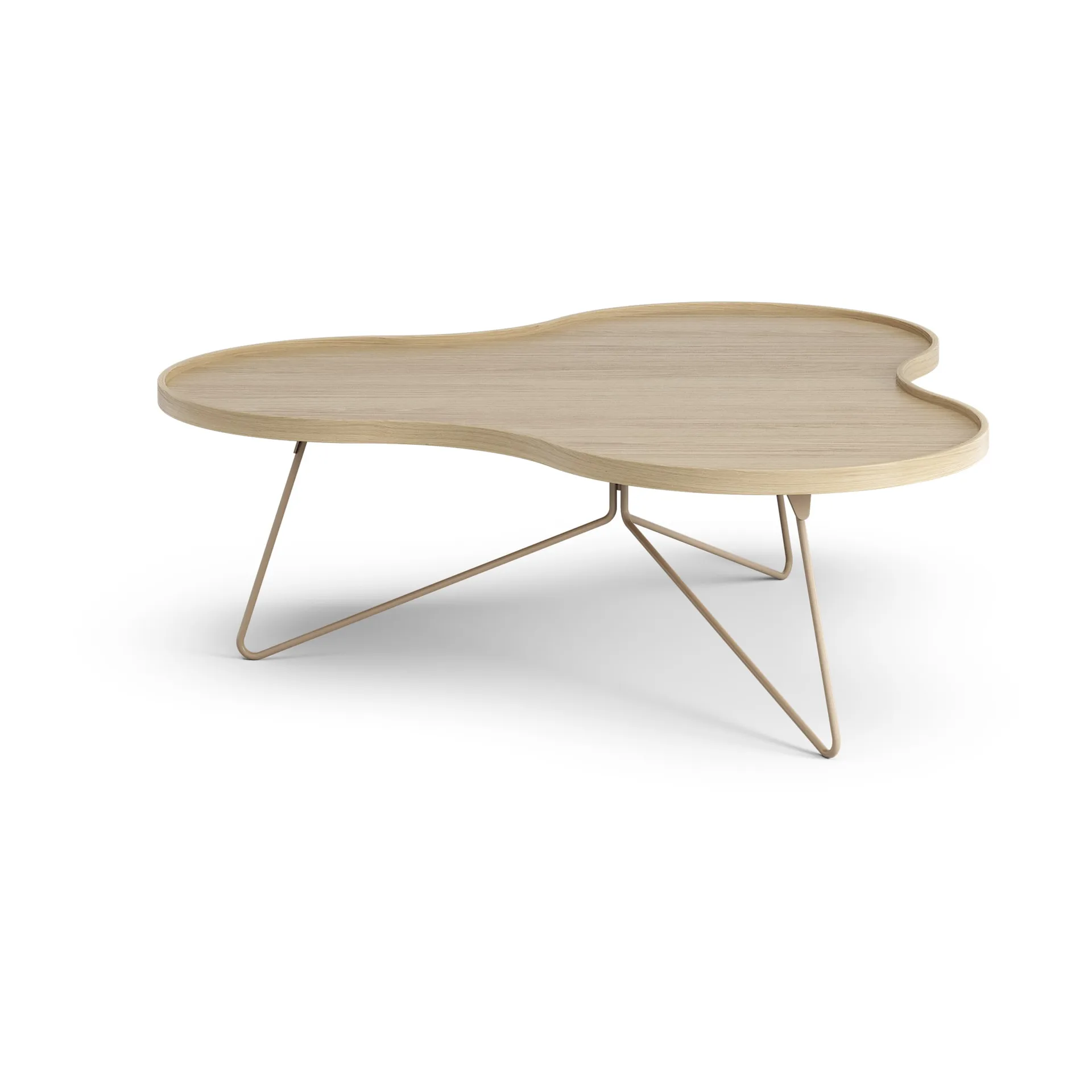 Table Flower mono 107x114 cm, H39 Chêne laqué-nutmeg RAL1019 Swedese