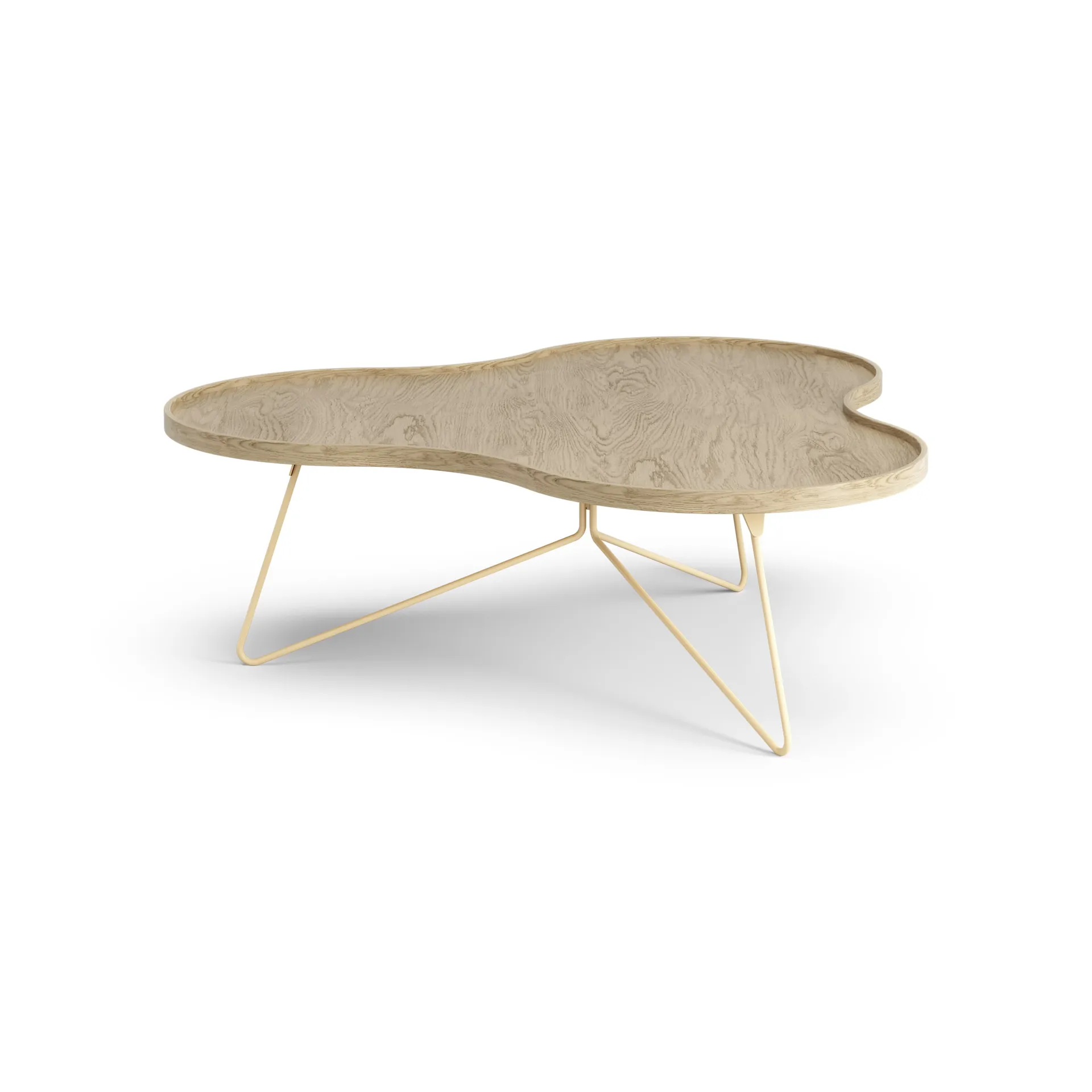 Table Flower mono 107x114 cm, H39 cm chêne laqué Swedese