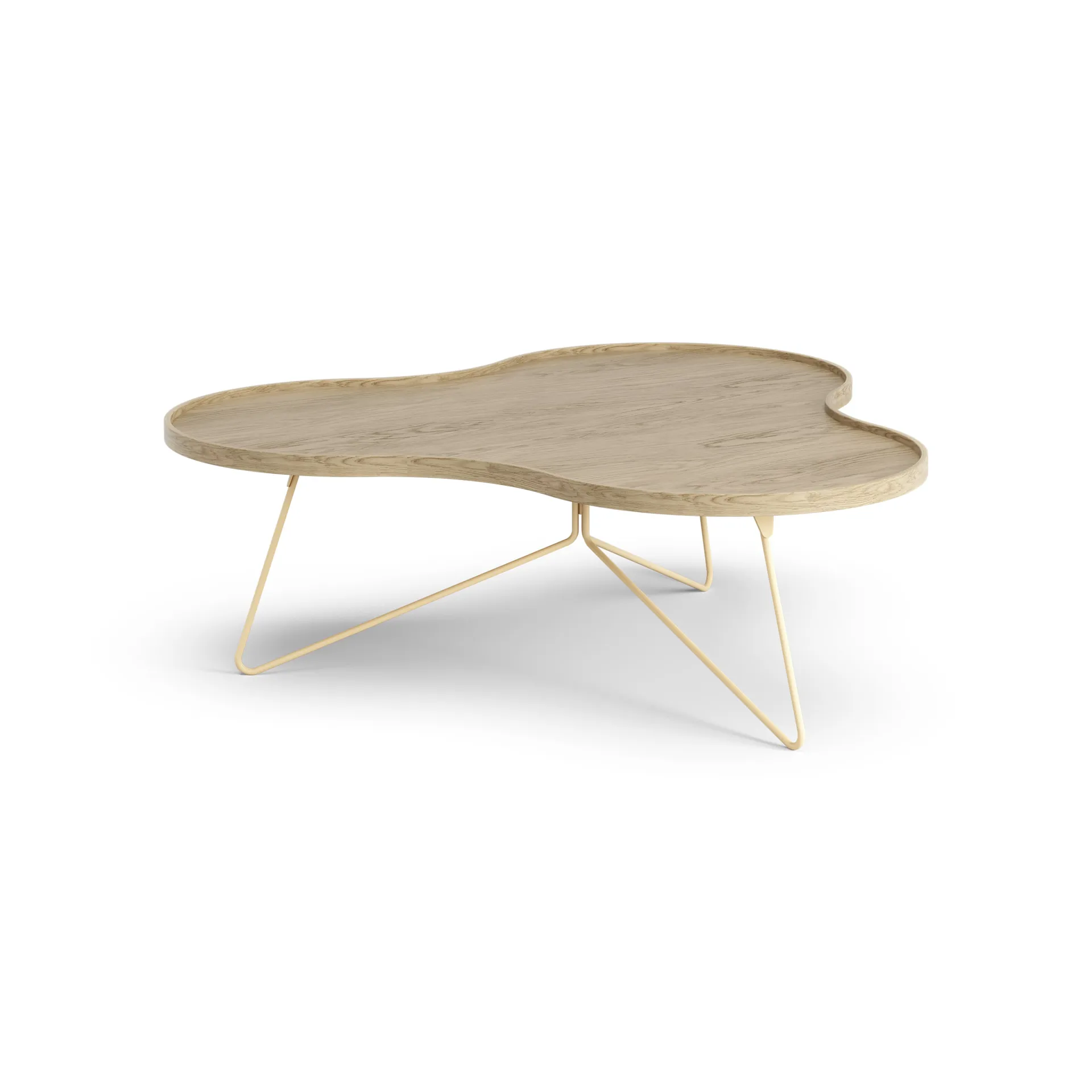 Table Flower mono 107x114 cm, H39 cm chêne laqué Swedese