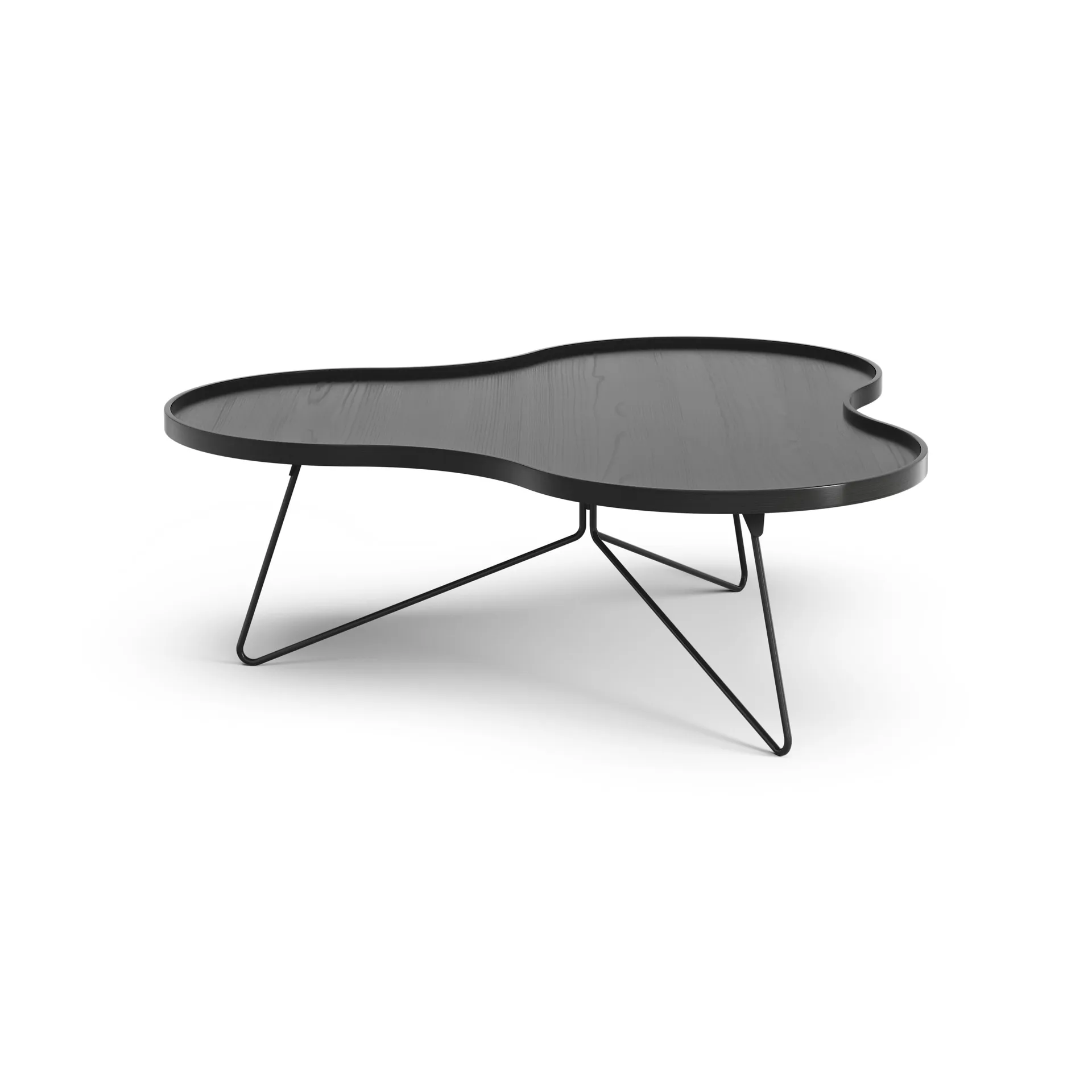 Table Flower mono 107x114 cm, H39 cm frêne émaillé noir Swedese