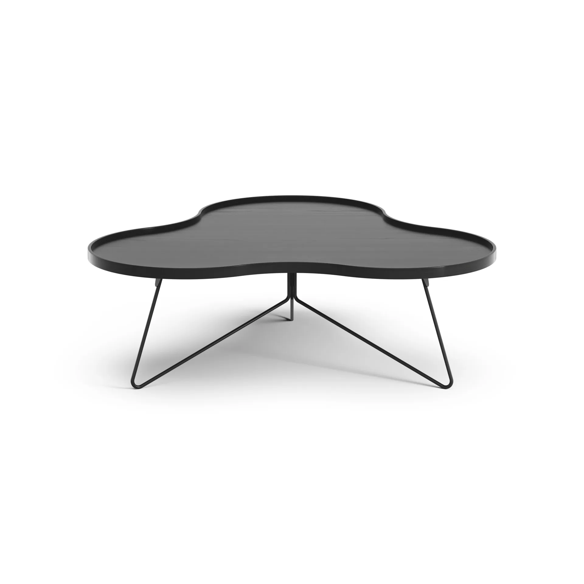 Table Flower mono 107x114 cm, H39 cm frêne émaillé noir Swedese