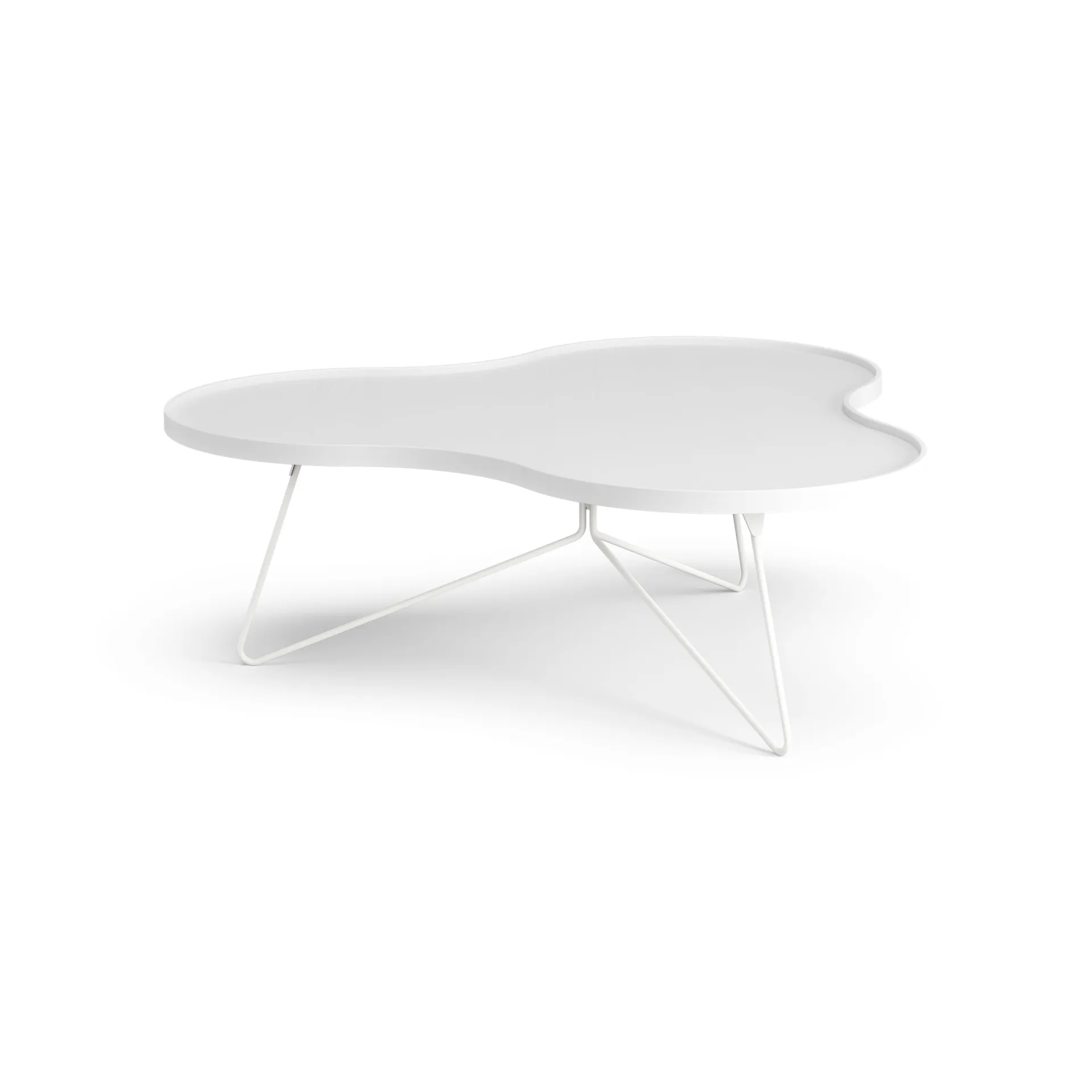 Table Flower mono 107x114 cm, H39 cm frêne laminé blanc Swedese