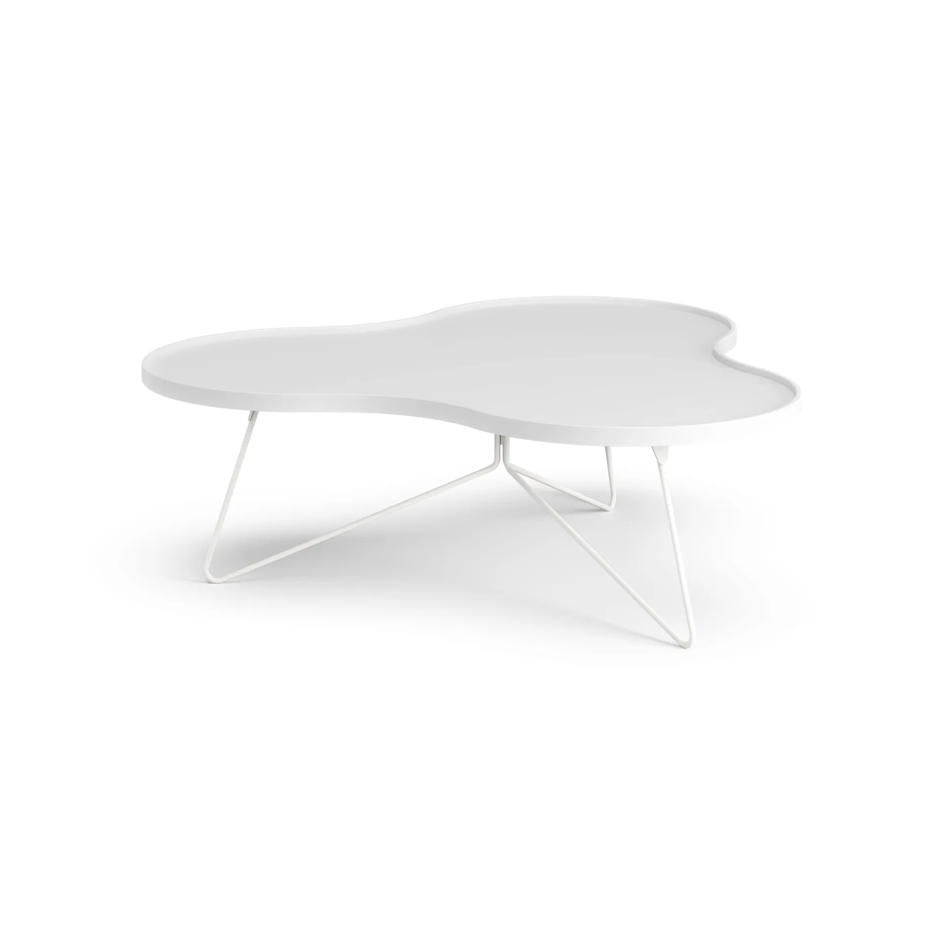 Table Flower mono 107x114 cm, H39 cm frêne laminé blanc Swedese