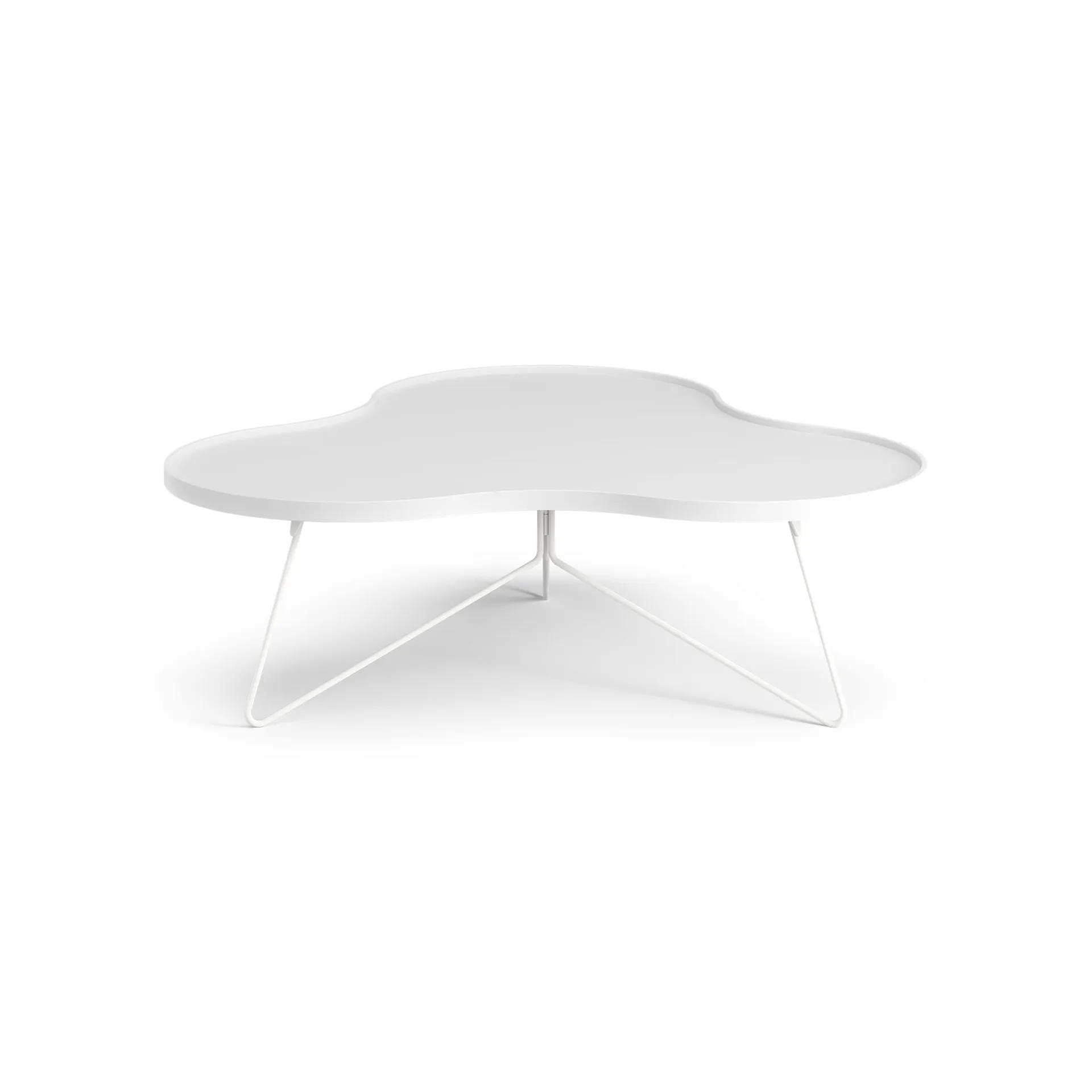 Table Flower mono 107x114 cm, H39 cm frêne laminé blanc Swedese