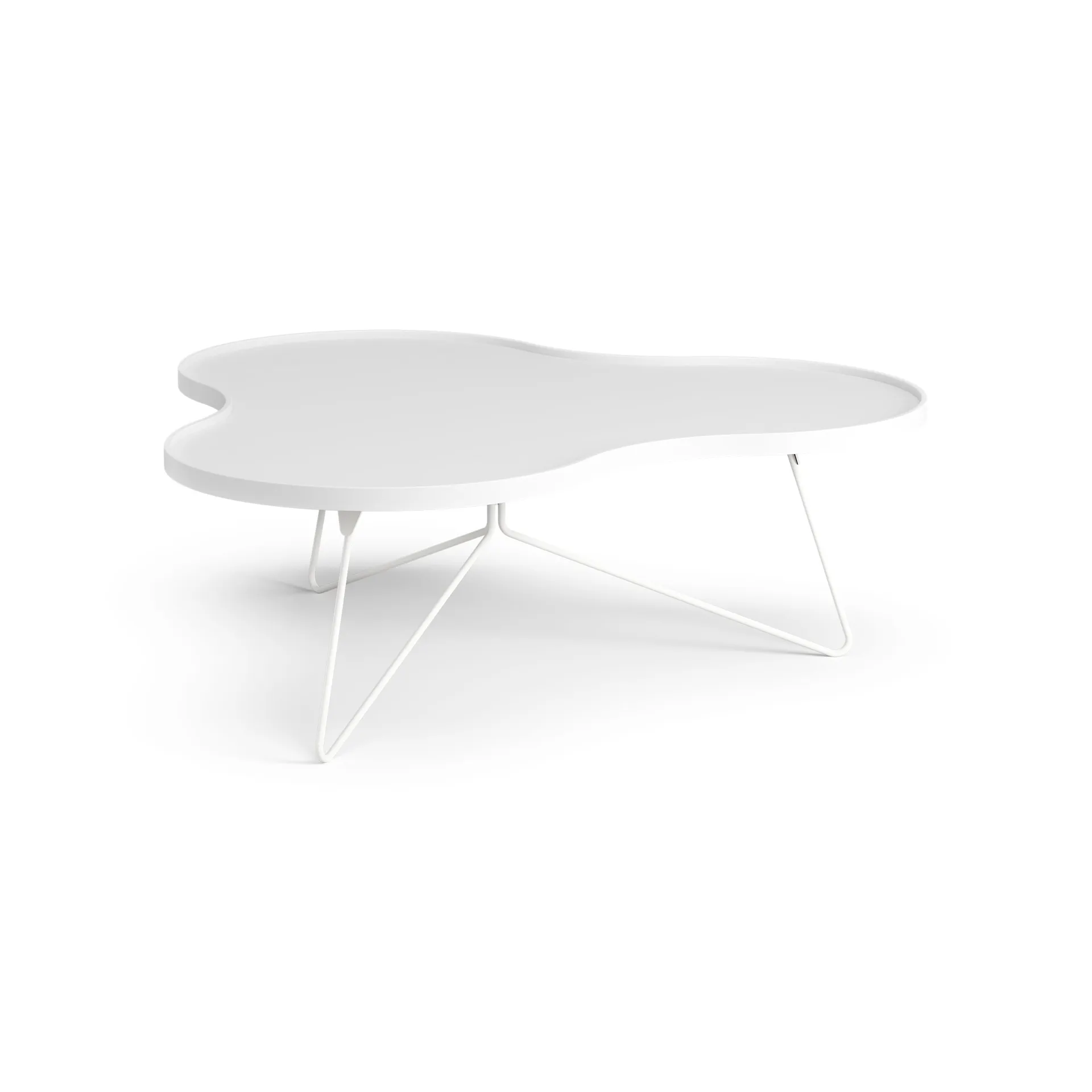 Table Flower mono 107x114 cm, H39 cm frêne laminé blanc Swedese