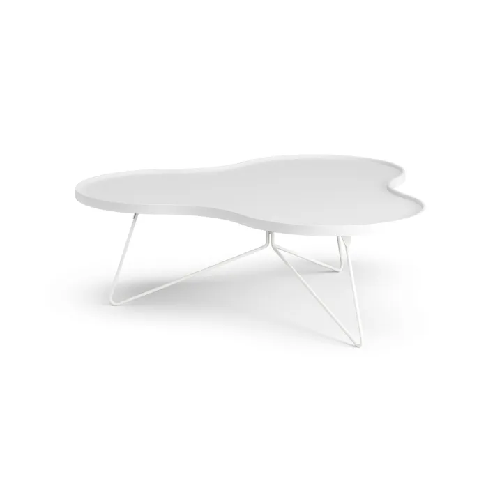 Table Flower mono 107x114 cm - H39 cm Frêne lasuré blanc - Swedese