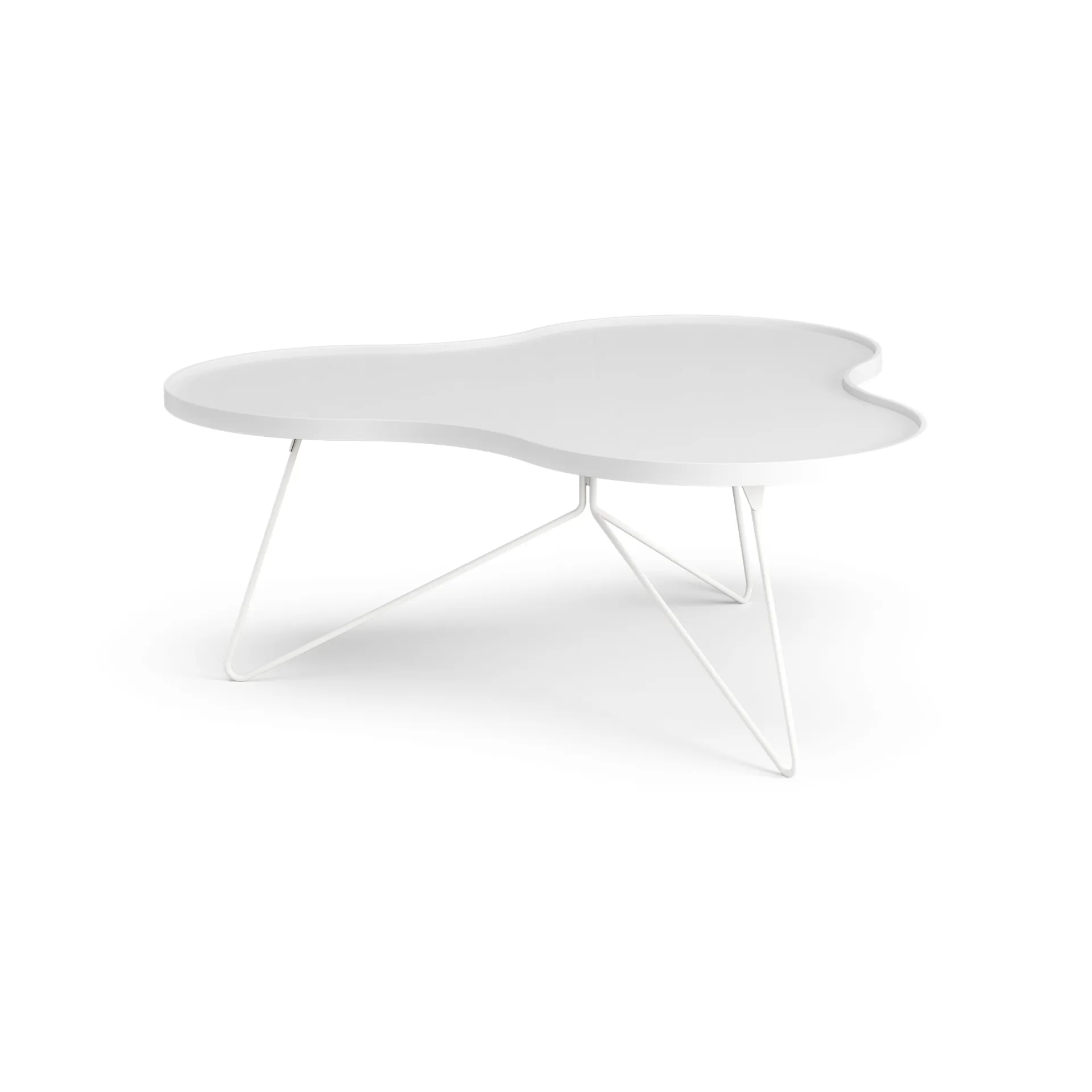 Table Flower mono 107x114 cm, H45 cm frêne laminé blanc Swedese