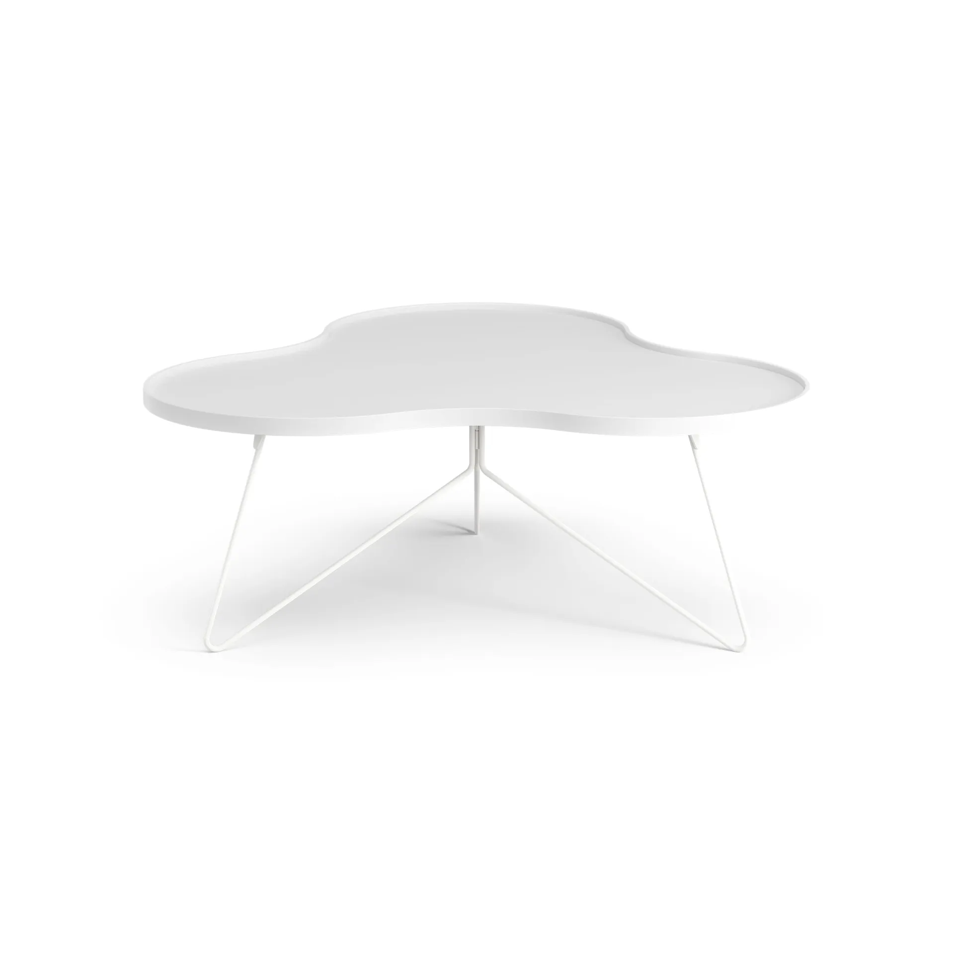 Table Flower mono 107x114 cm, H45 cm frêne laminé blanc Swedese