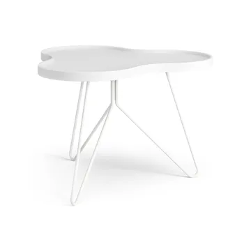 Table Flower mono 62x66 cm - Frêne lasuré blanc H45 cm - Swedese