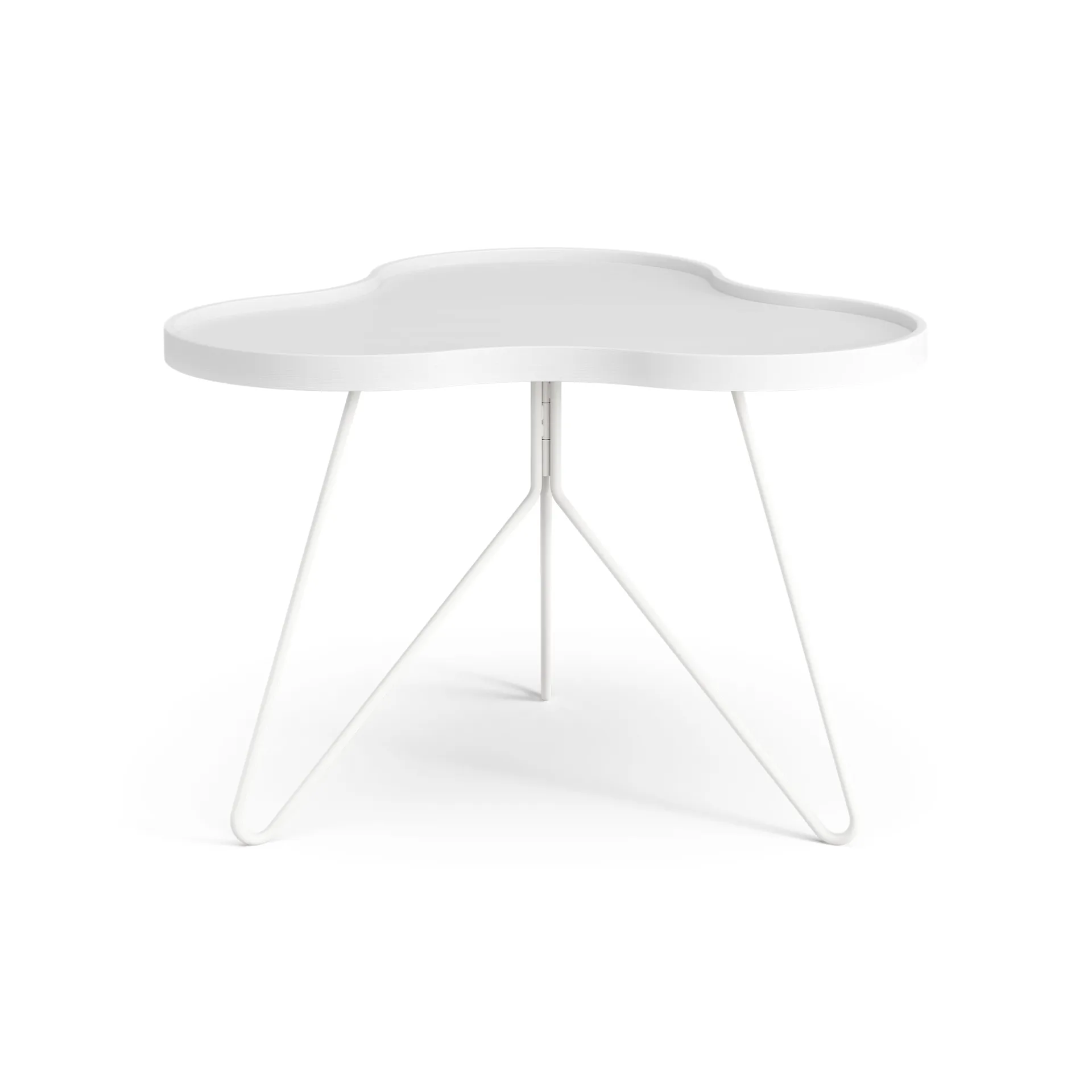 Table Flower mono 62x66 cm, Frêne lasuré blanc H45 cm Swedese