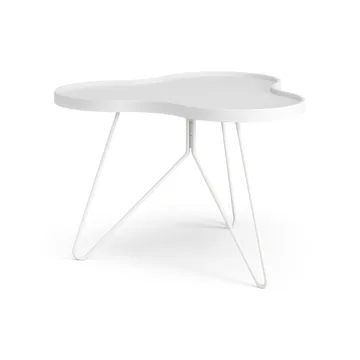 Table Flower mono 62x66 cm - Frêne lasuré blanc H45 cm - Swedese