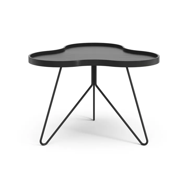 Table Flower mono 62x66 cm - Frêne lasuré noir H45 cm - Swedese