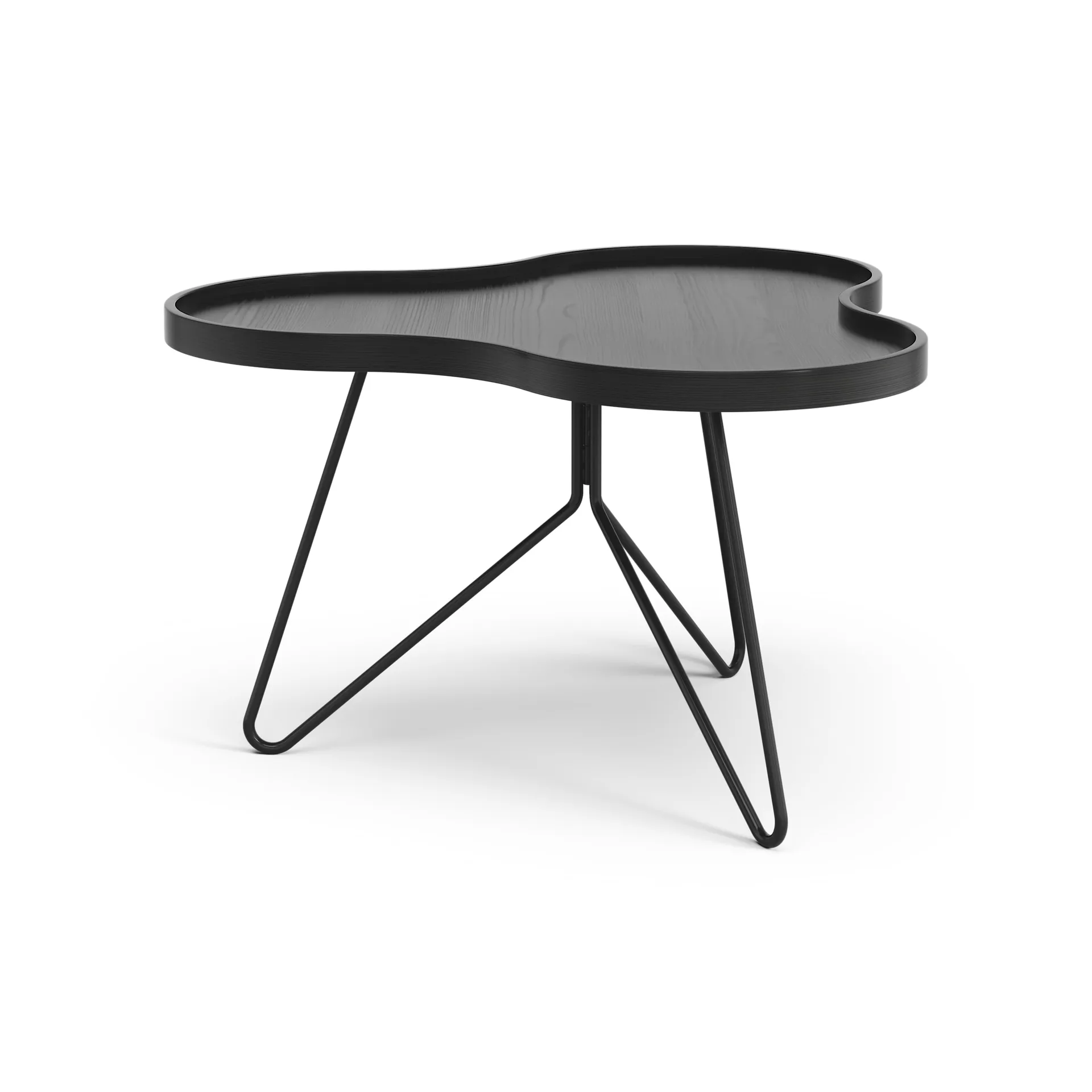 Table Flower mono 62x66 cm, H39 cm frêne émaillé noir Swedese