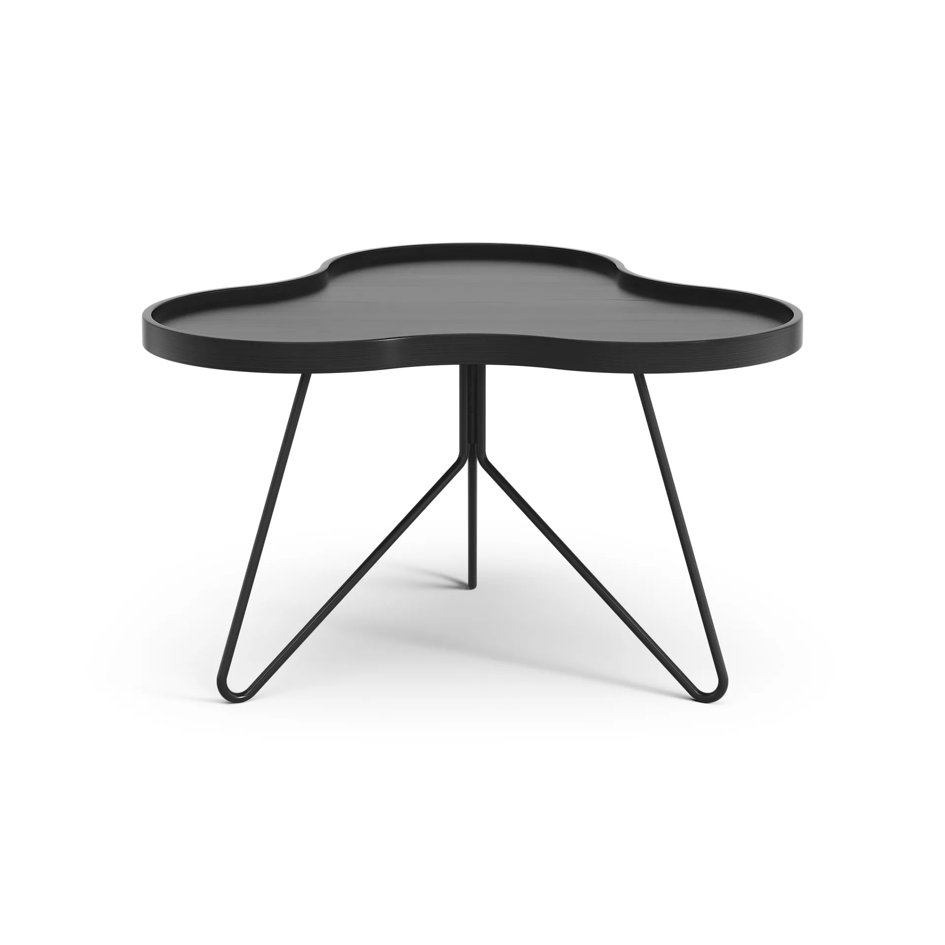 Table Flower mono 62x66 cm, H39 cm frêne émaillé noir Swedese
