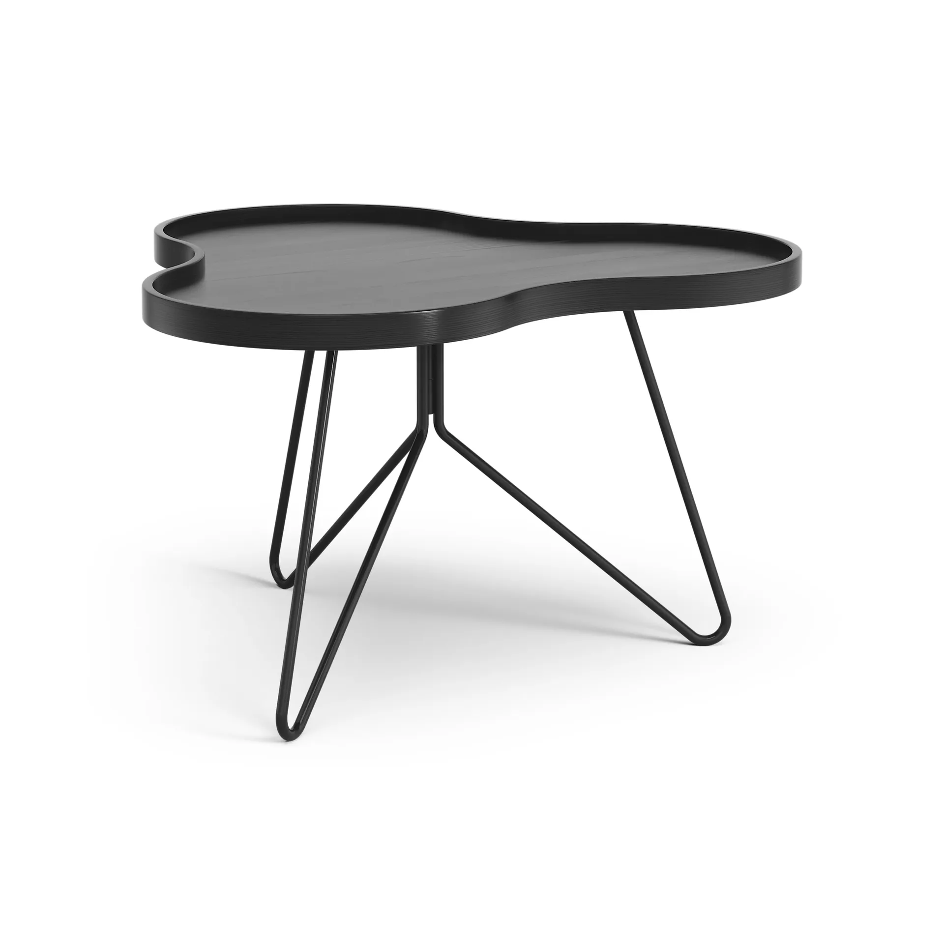 Table Flower mono 62x66 cm, H39 cm frêne émaillé noir Swedese