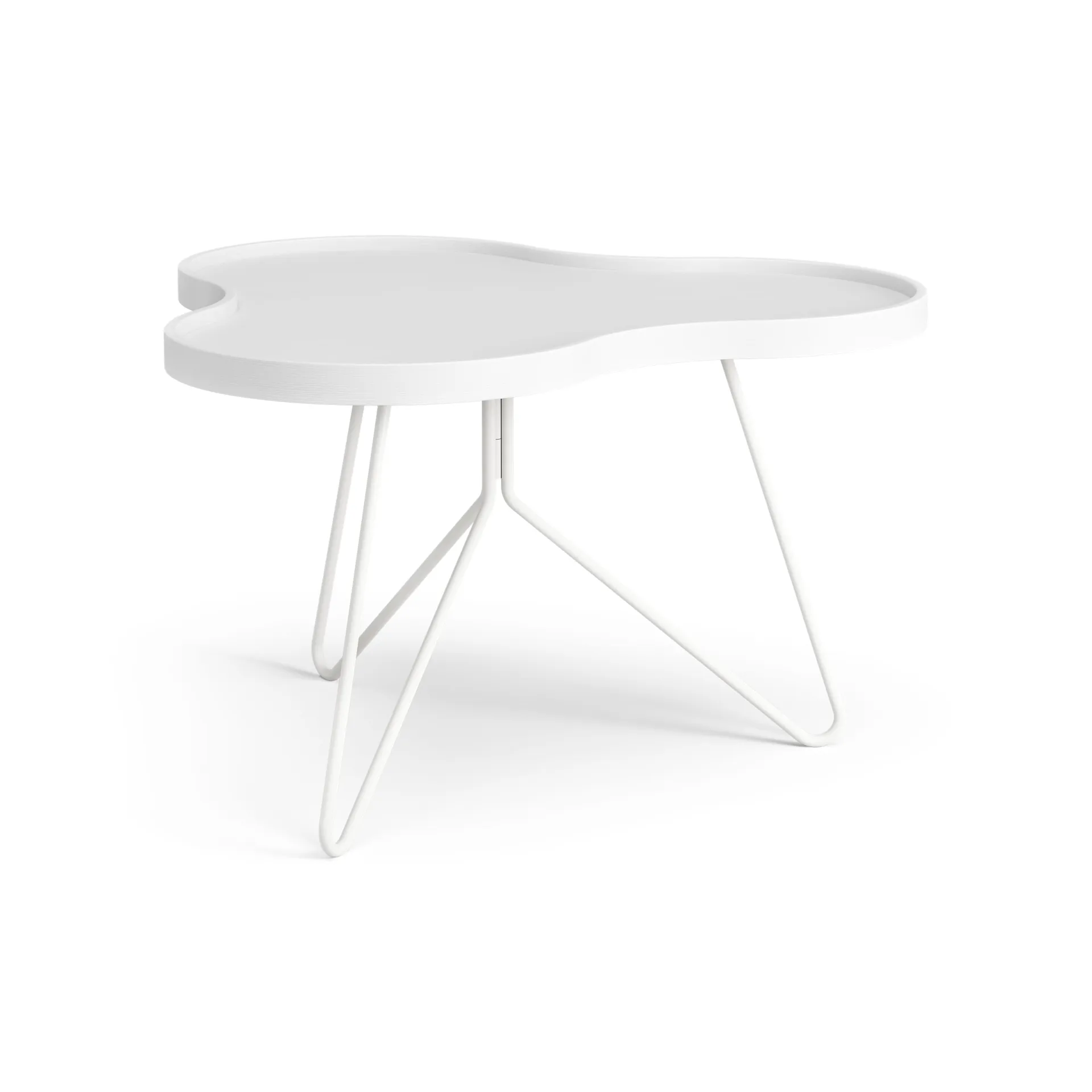 Table Flower mono 62x66 cm, H39 cm frêne laminé blanc Swedese