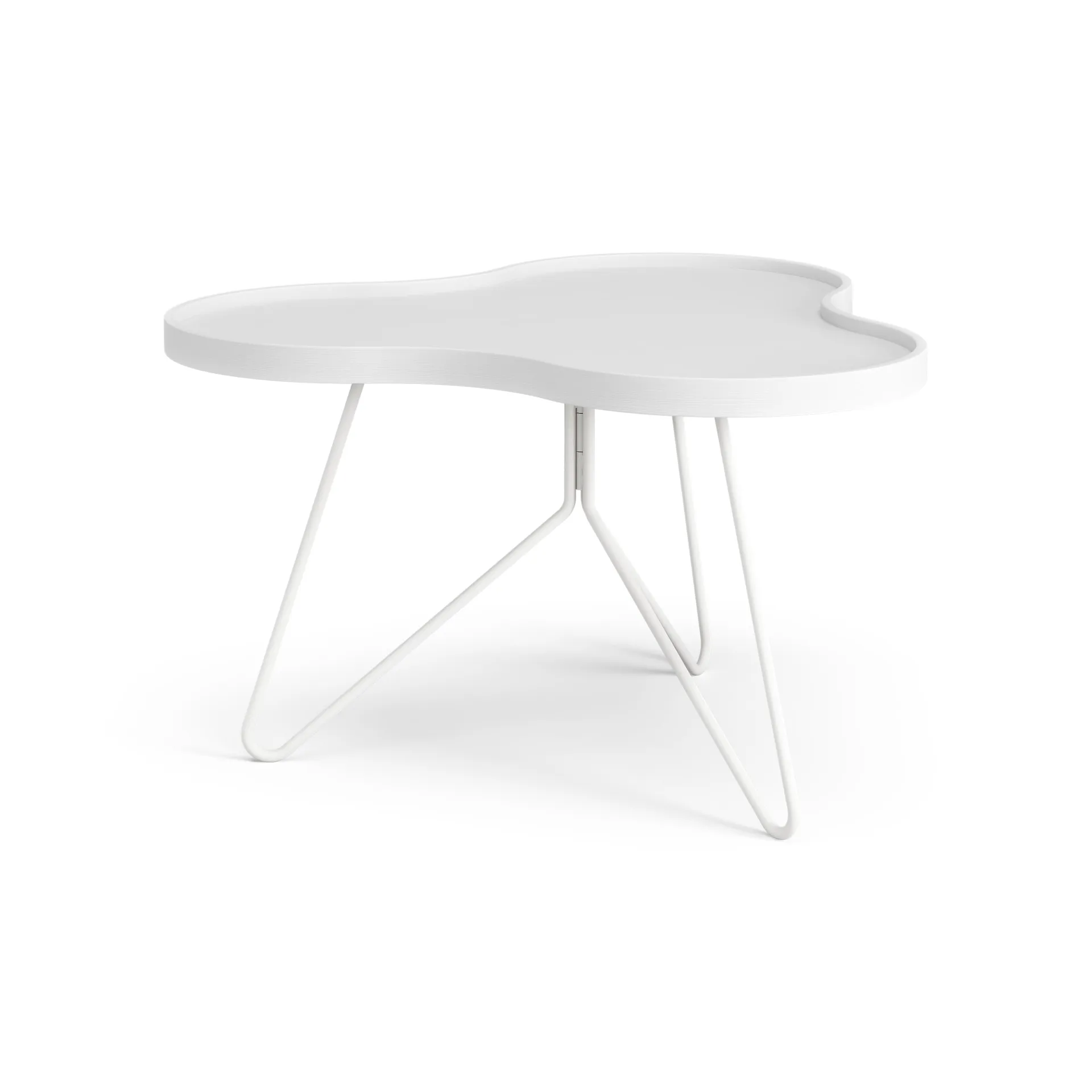 Table Flower mono 62x66 cm, H39 cm frêne laminé blanc Swedese