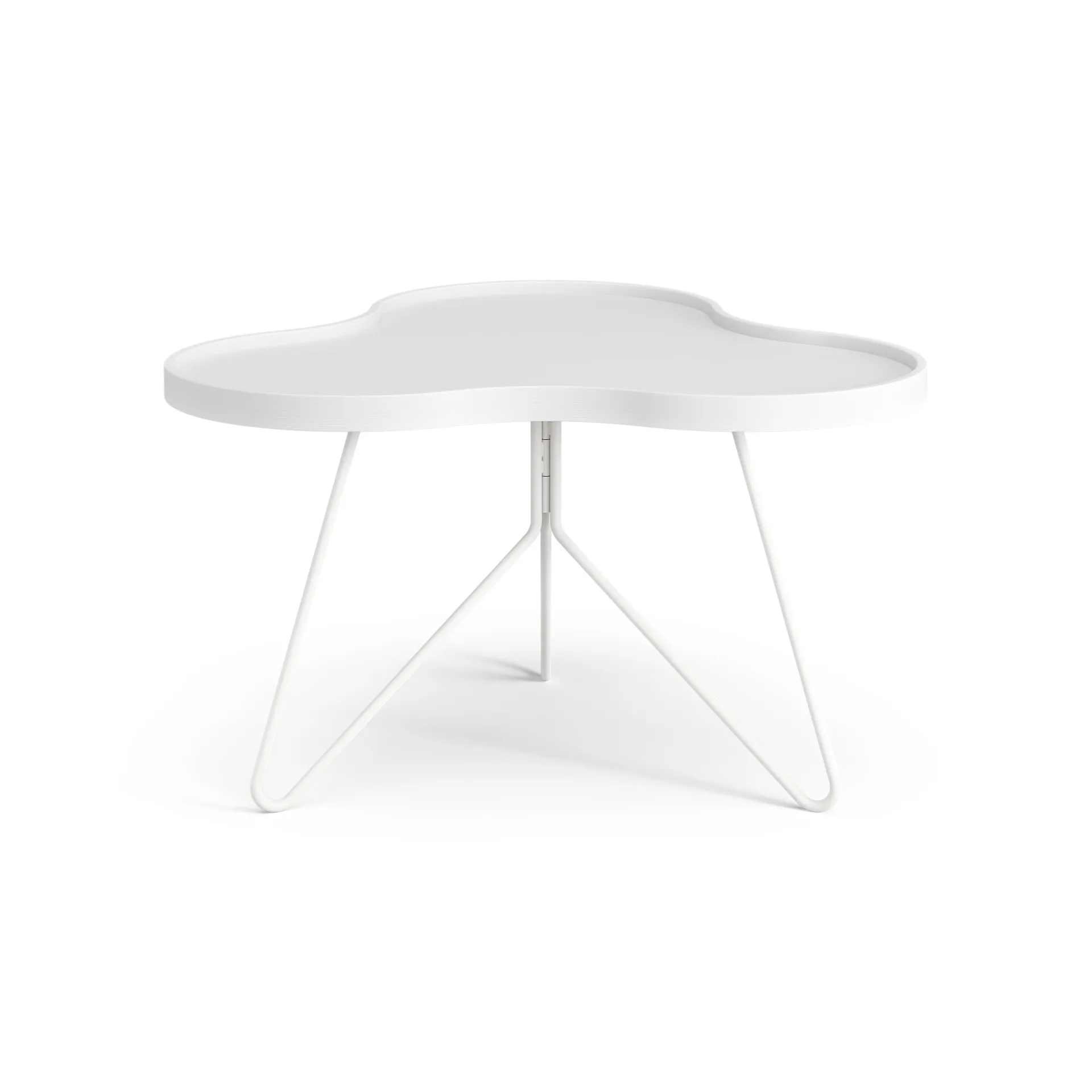 Table Flower mono 62x66 cm, H39 cm frêne laminé blanc Swedese
