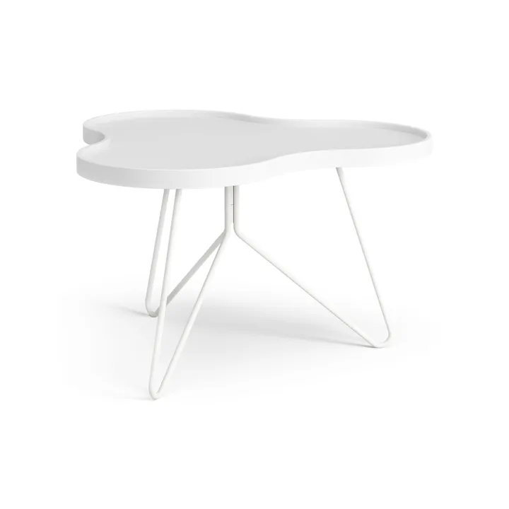 Table Flower mono 62x66 cm - H39 cm Frêne lasuré blanc - Swedese