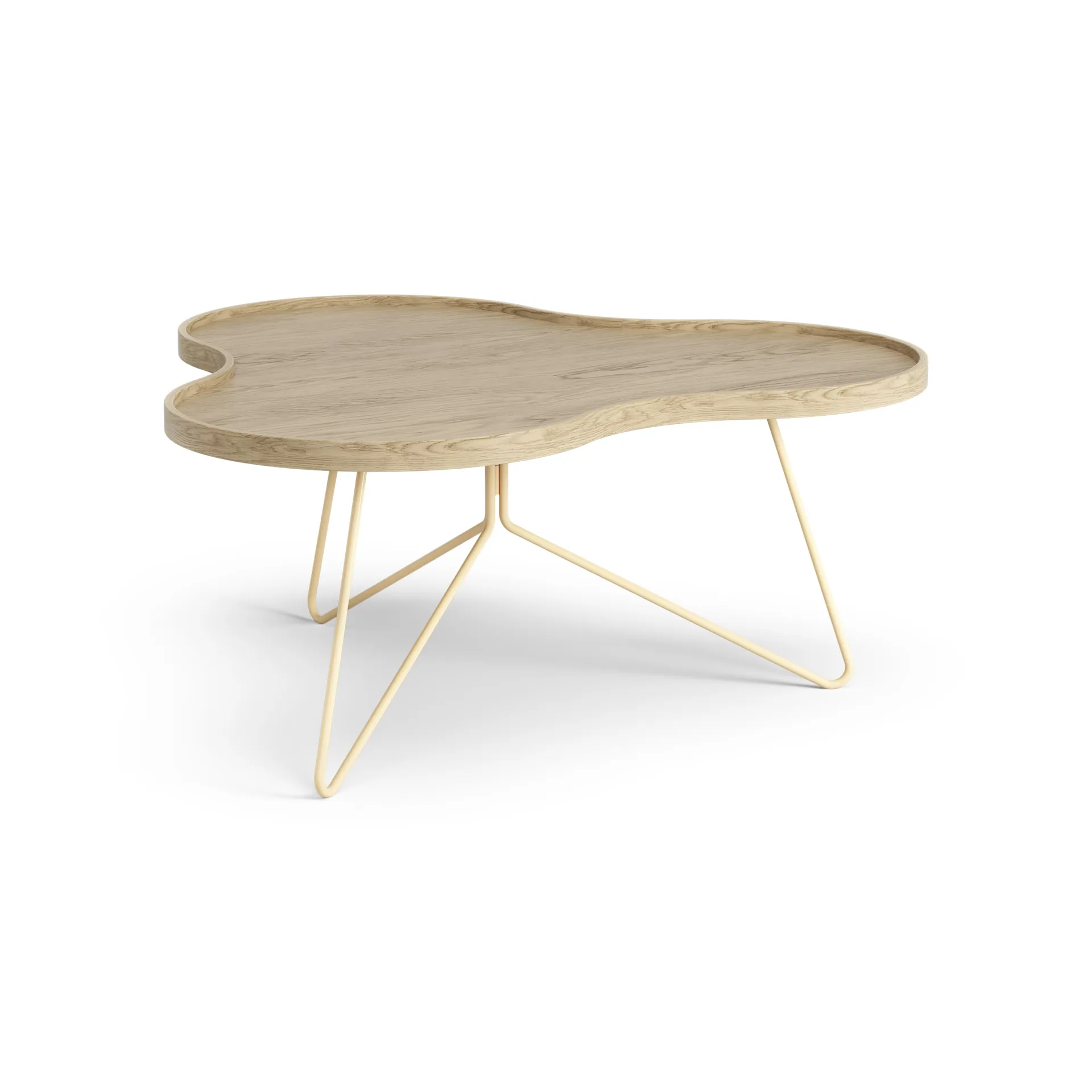 Table Flower mono 84x90 cm, H39 cm chêne laqué Swedese