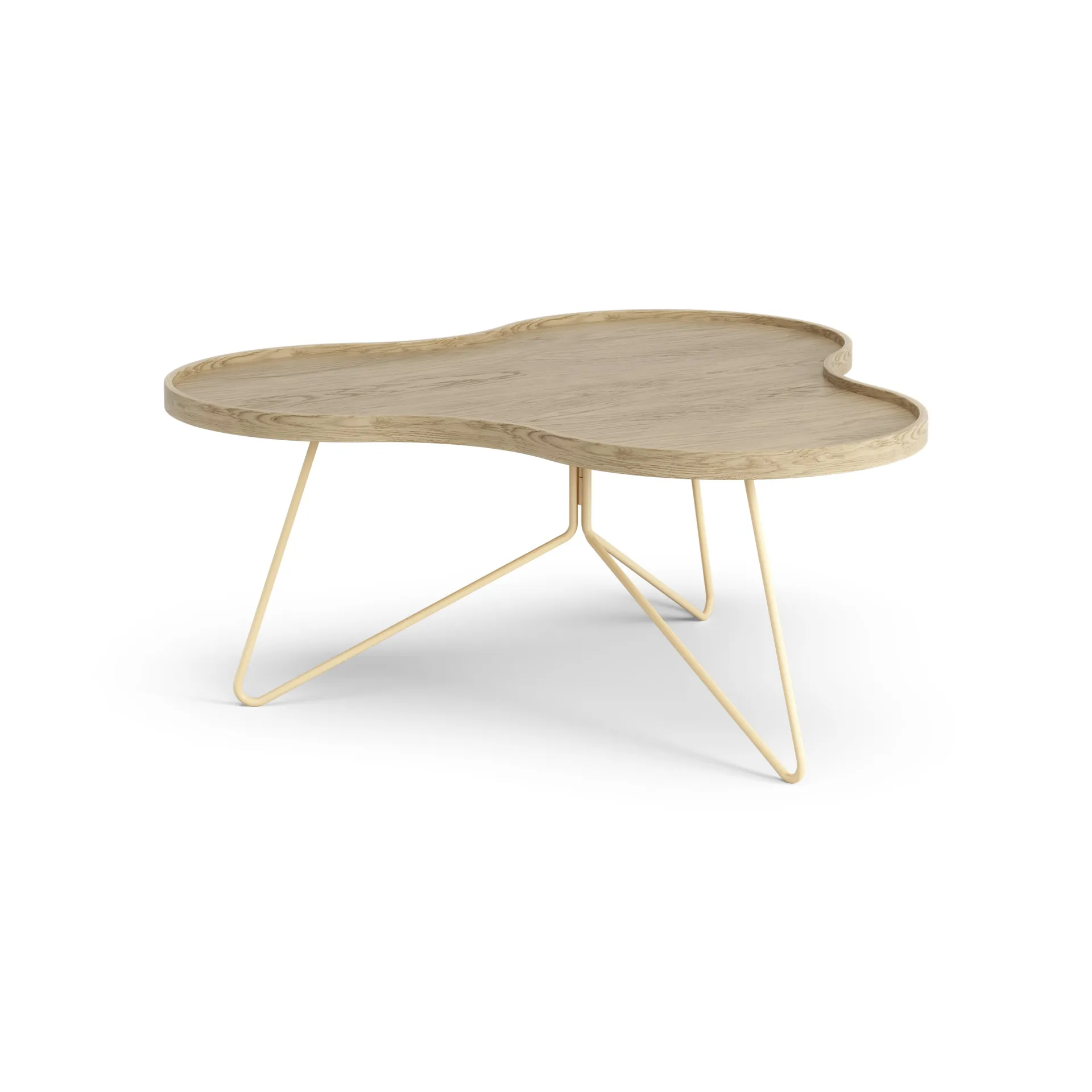 Table Flower mono 84x90 cm, H39 cm chêne laqué Swedese
