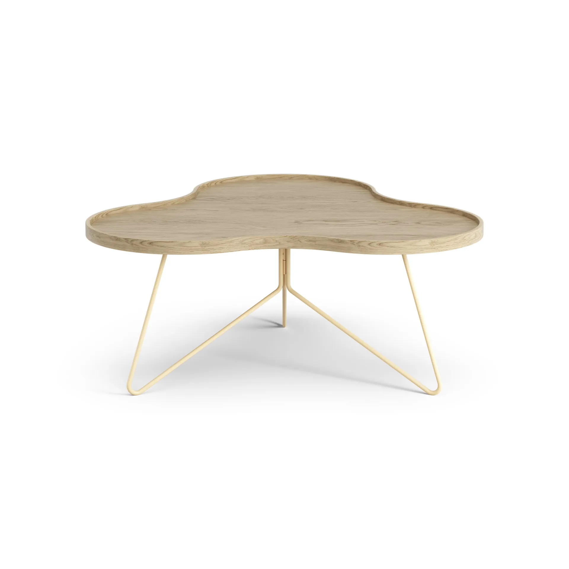 Table Flower mono 84x90 cm, H39 cm chêne laqué Swedese