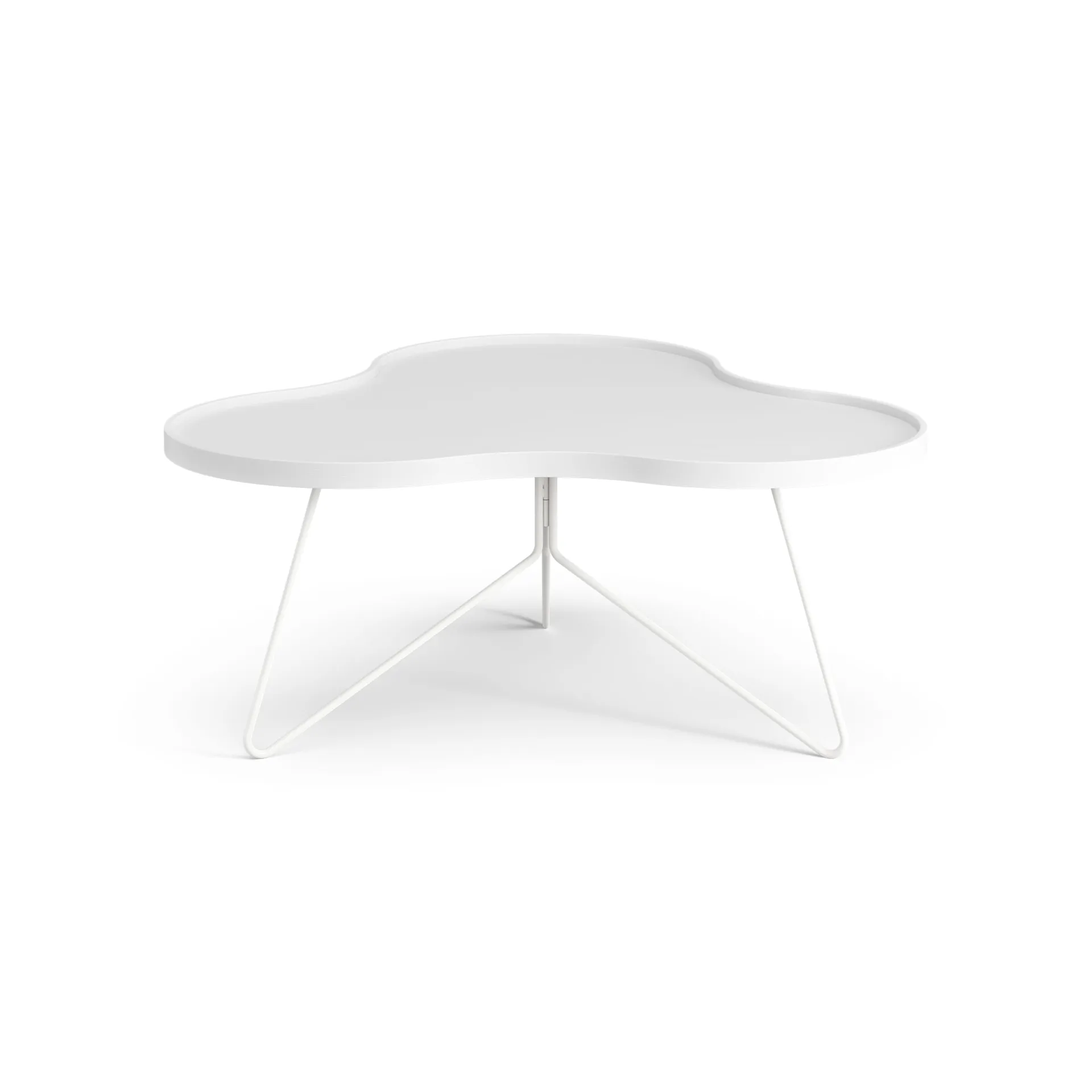 Table Flower mono 84x90 cm, H39 cm frêne laminé blanc Swedese