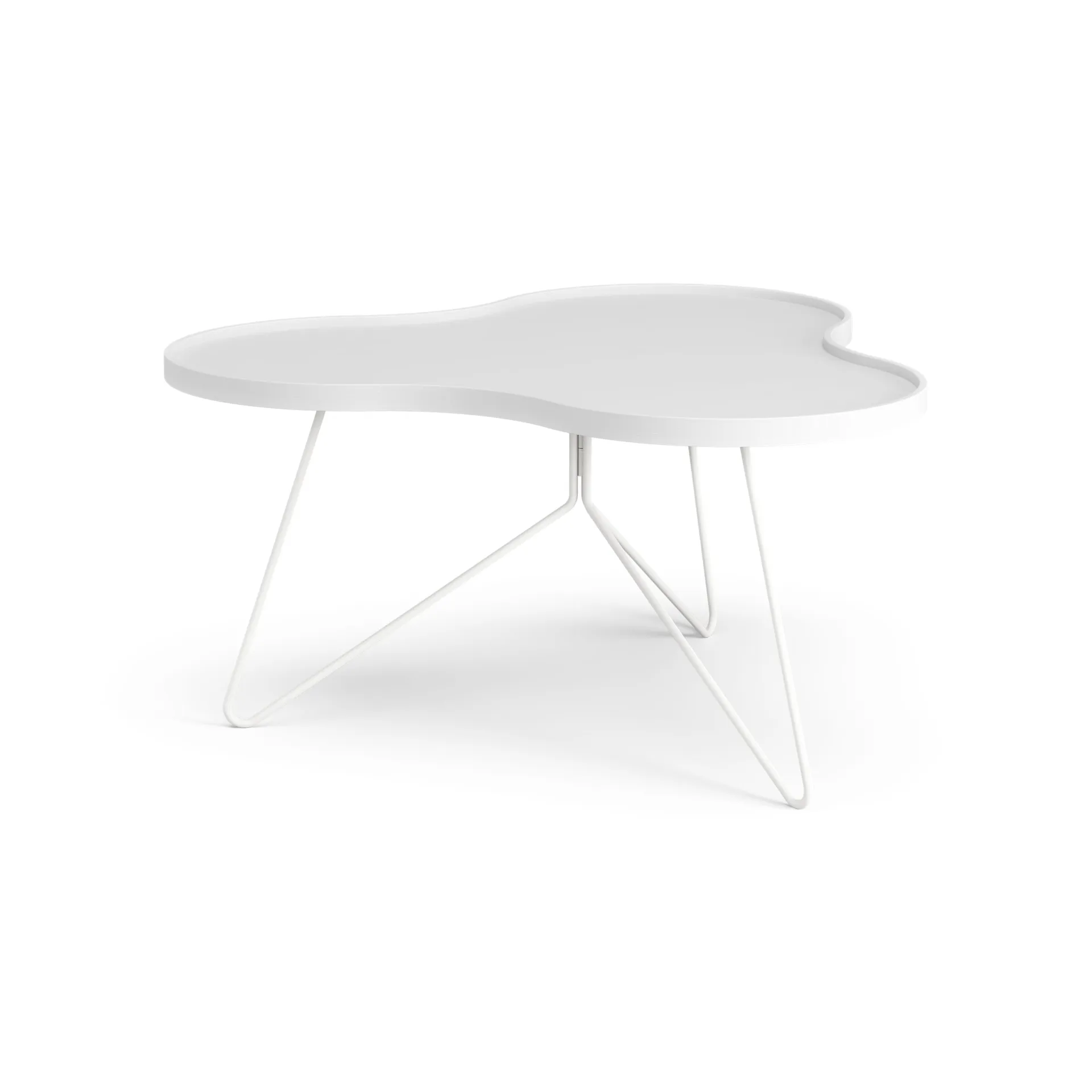 Table Flower mono 84x90 cm, H45 cm frêne laminé blanc Swedese