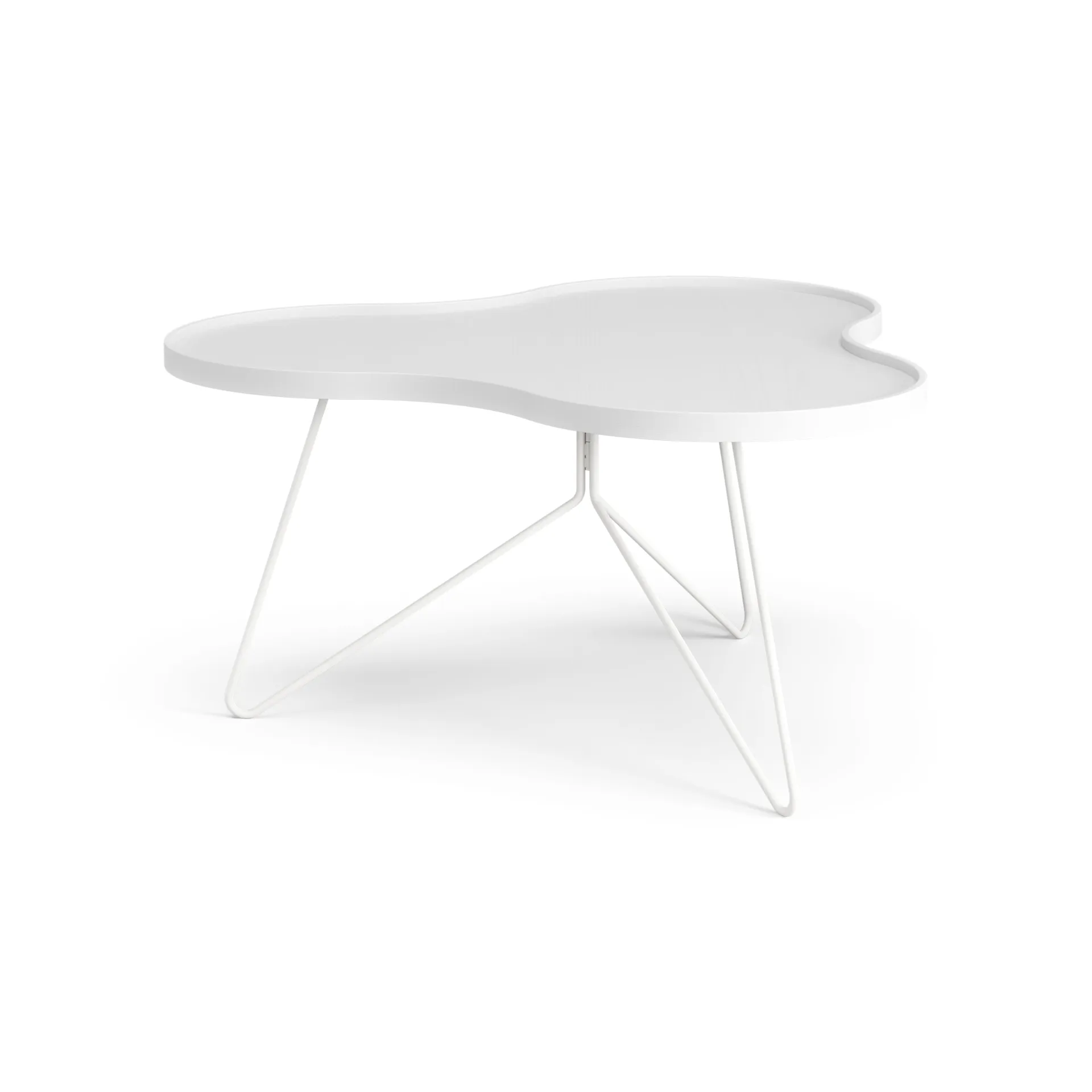 Table Flower mono 84x90 cm, H45 cm frêne laminé blanc Swedese