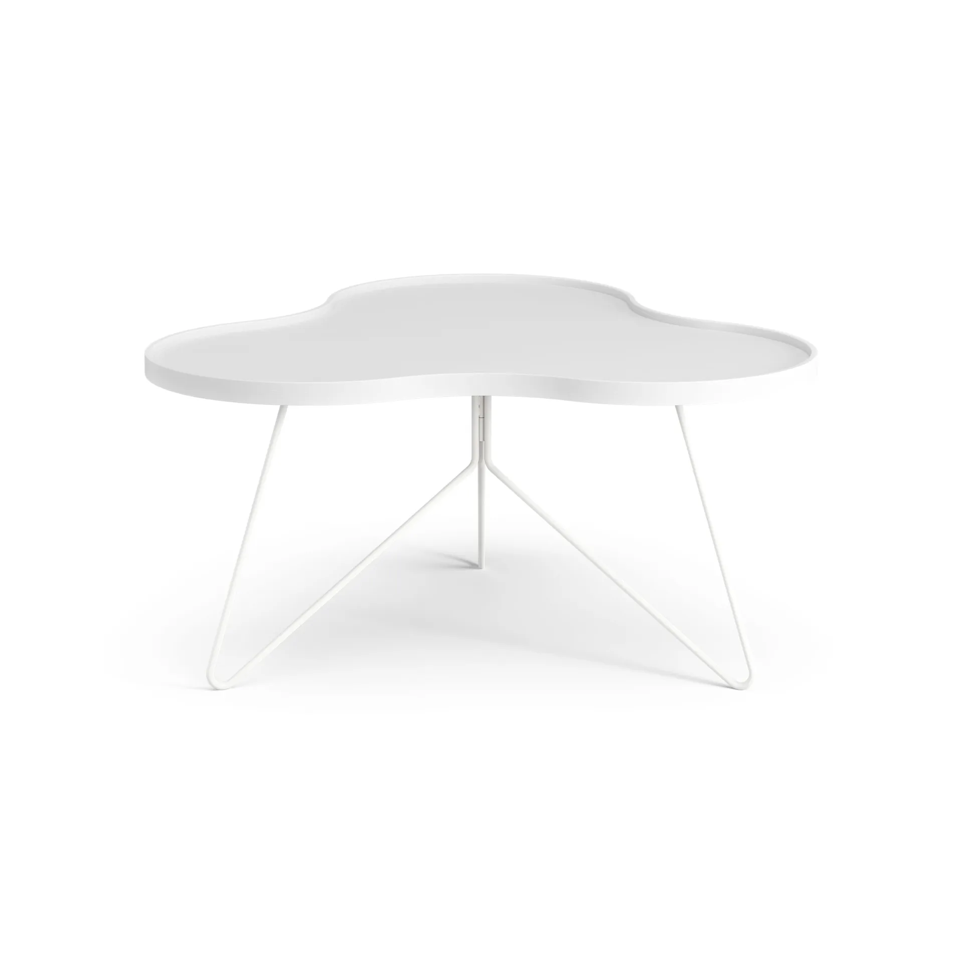 Table Flower mono 84x90 cm, H45 cm frêne laminé blanc Swedese